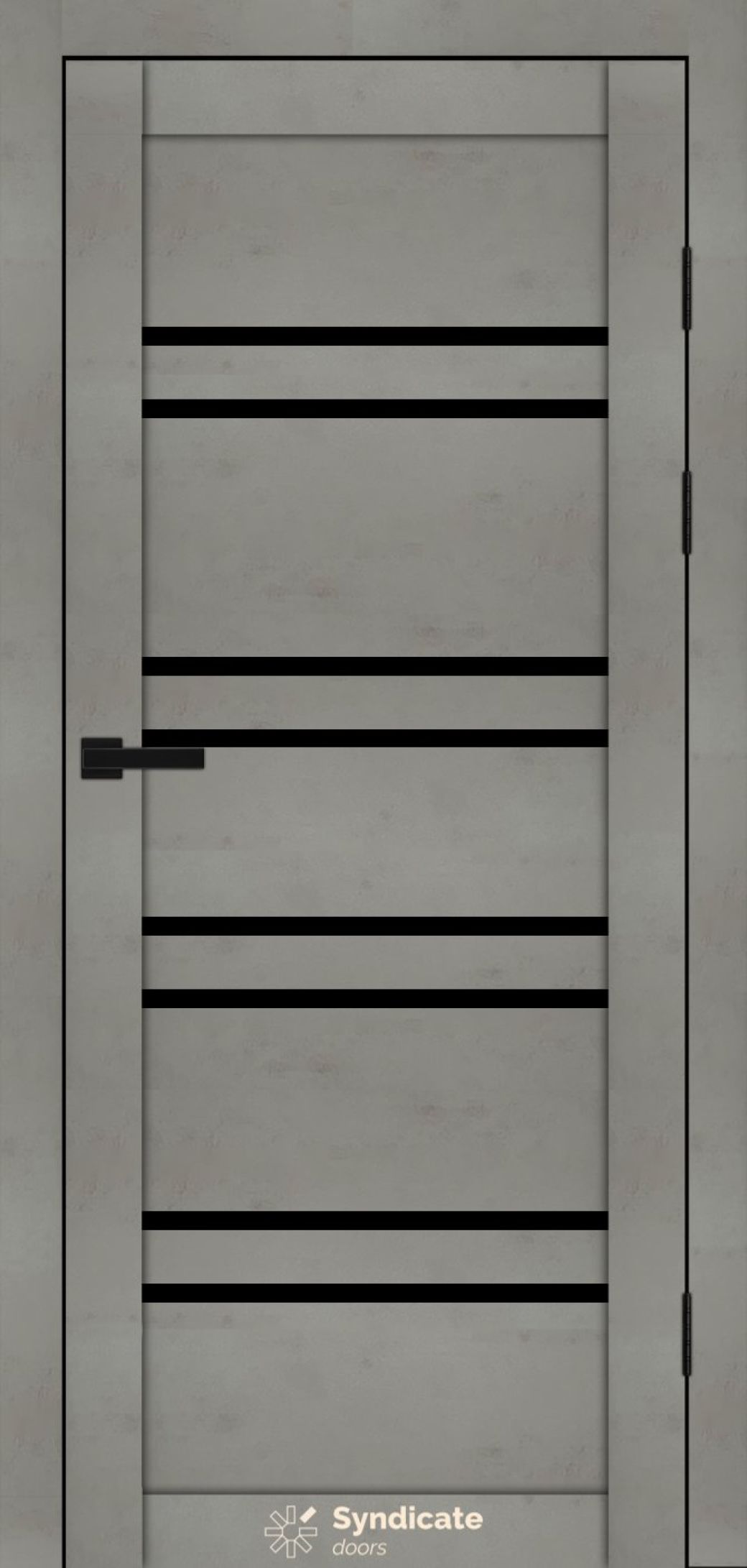 Міжкімнатні двері Syndicate Doors (40 мм)  PVC SD-118 Бетон світлий Чорне