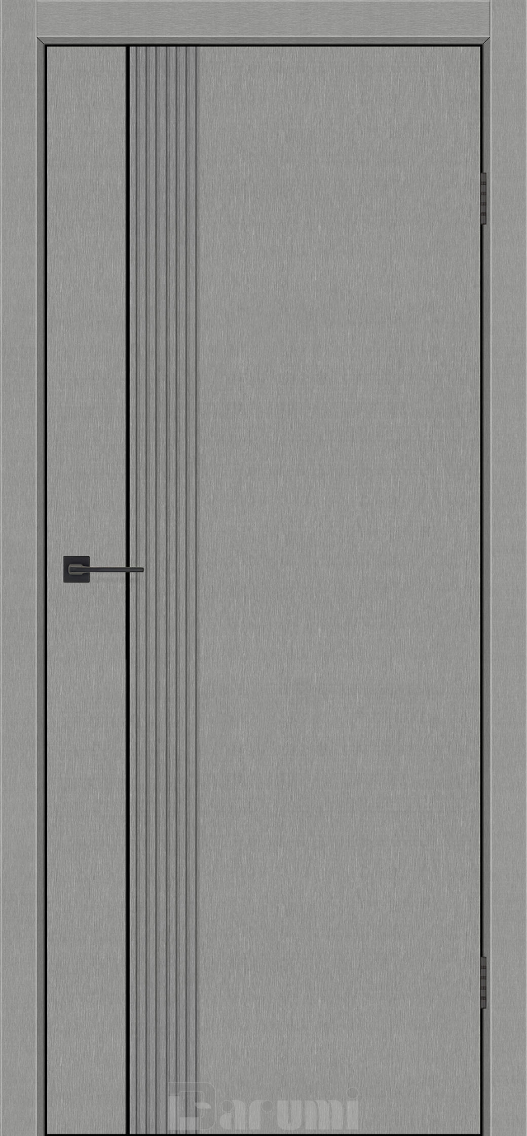 Міжкімнатні двері Darumi MODERN-01 (40 мм) Металевий грей глухе з алюмінієвим молдінгом та алюм. торцем + фрезерування