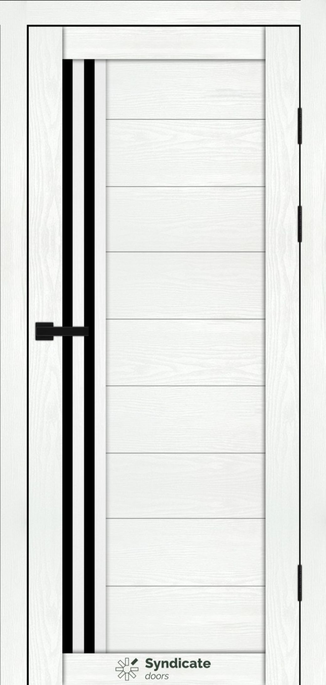 Міжкімнатні двері Syndicate Doors (40 мм)  PVC SD-135 Біла структура Чорне