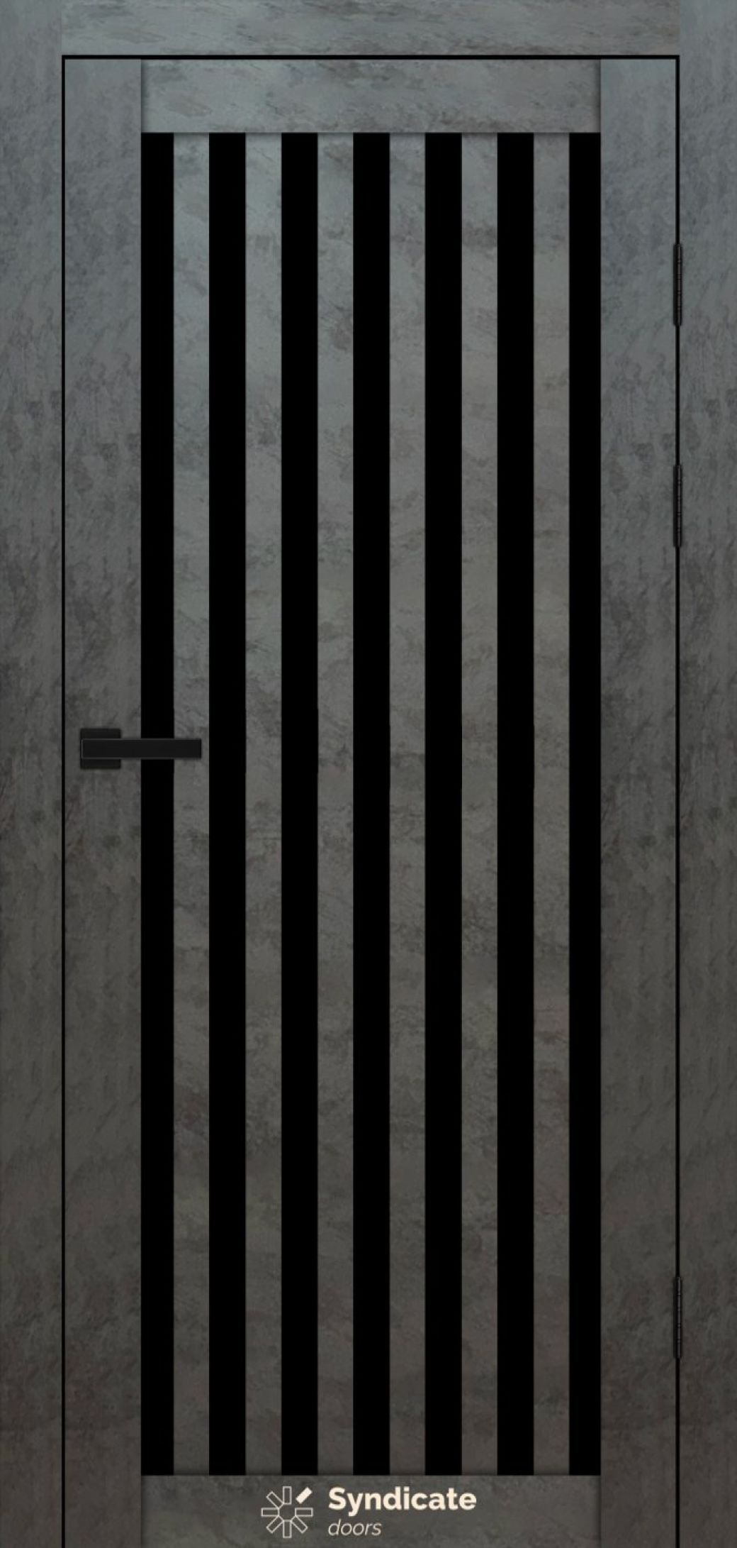 Міжкімнатні двері Syndicate Doors (40 мм)  PVC SD-125 Бетон темний Чорне