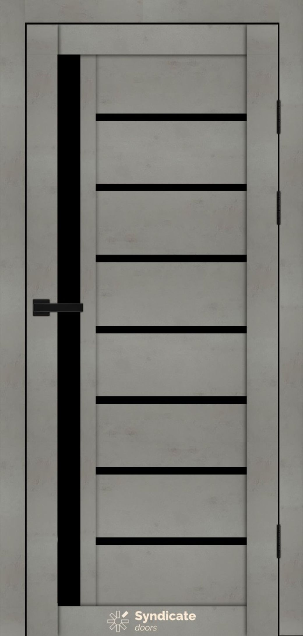 Міжкімнатні двері Syndicate Doors (40 мм)  PVC SD-101 Бетон світлий Чорне