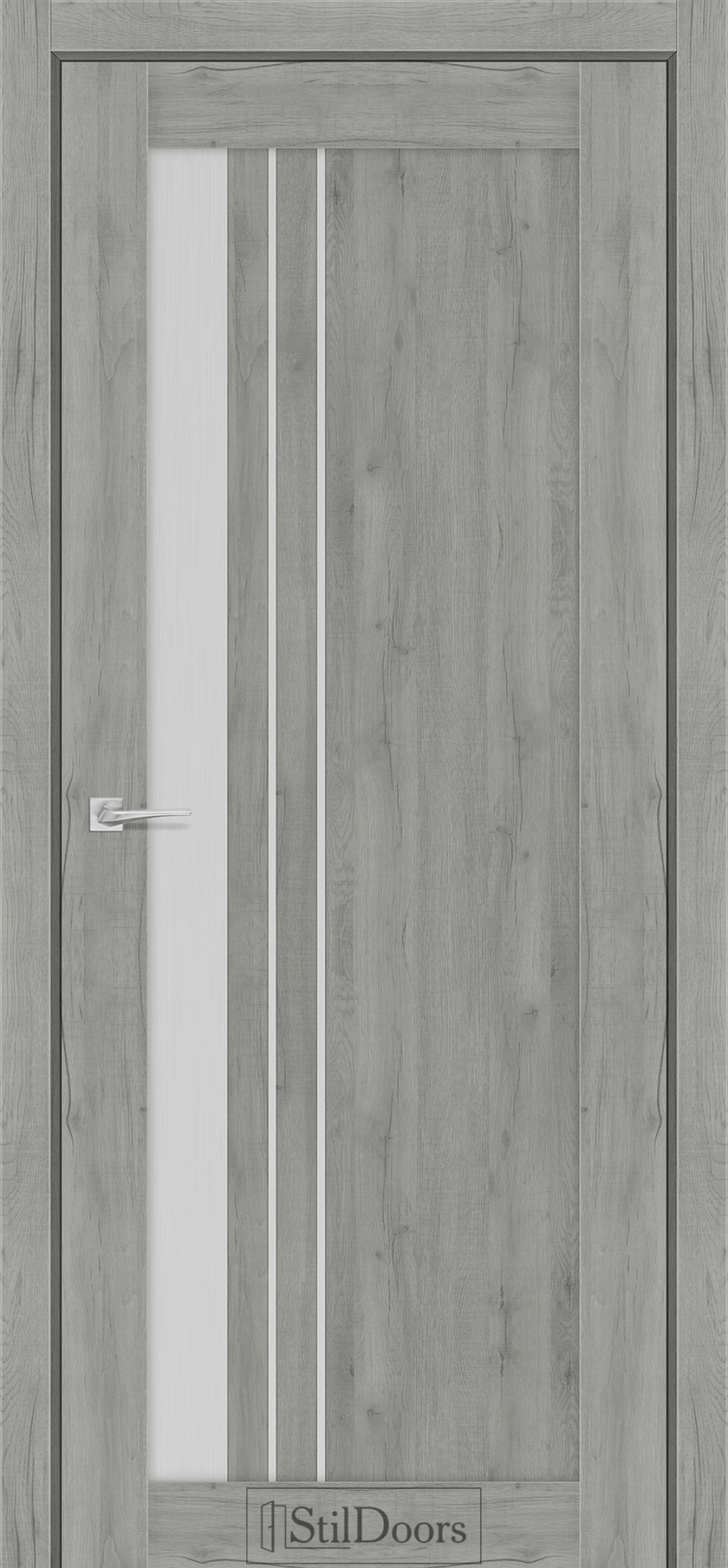 Міжкімнатні Двері StilDoors Bellano (40мм.) Дуб Платина Сатин білий
