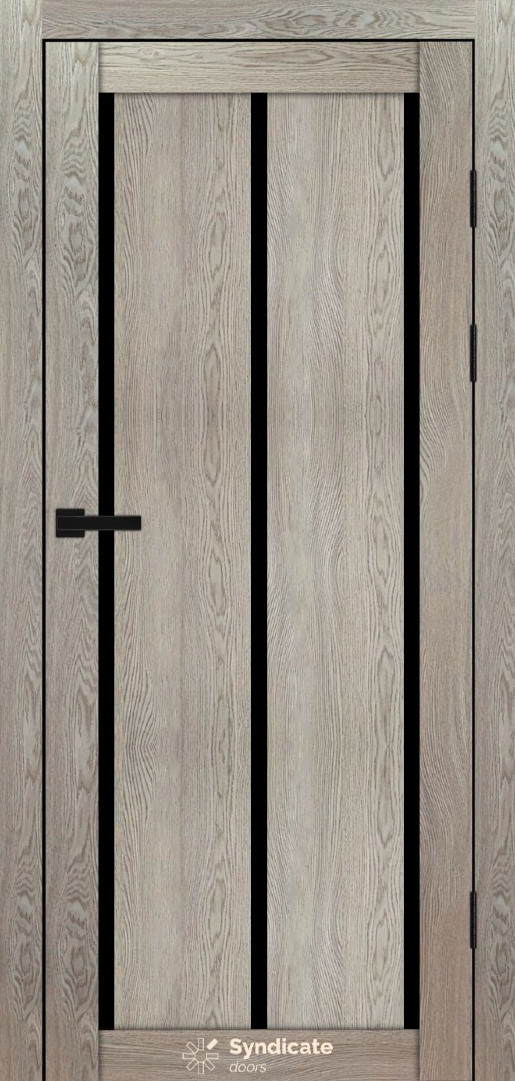 Міжкімнатні двері Syndicate Doors (40 мм)  PVC SD-128 Дуб натуральний Чорне