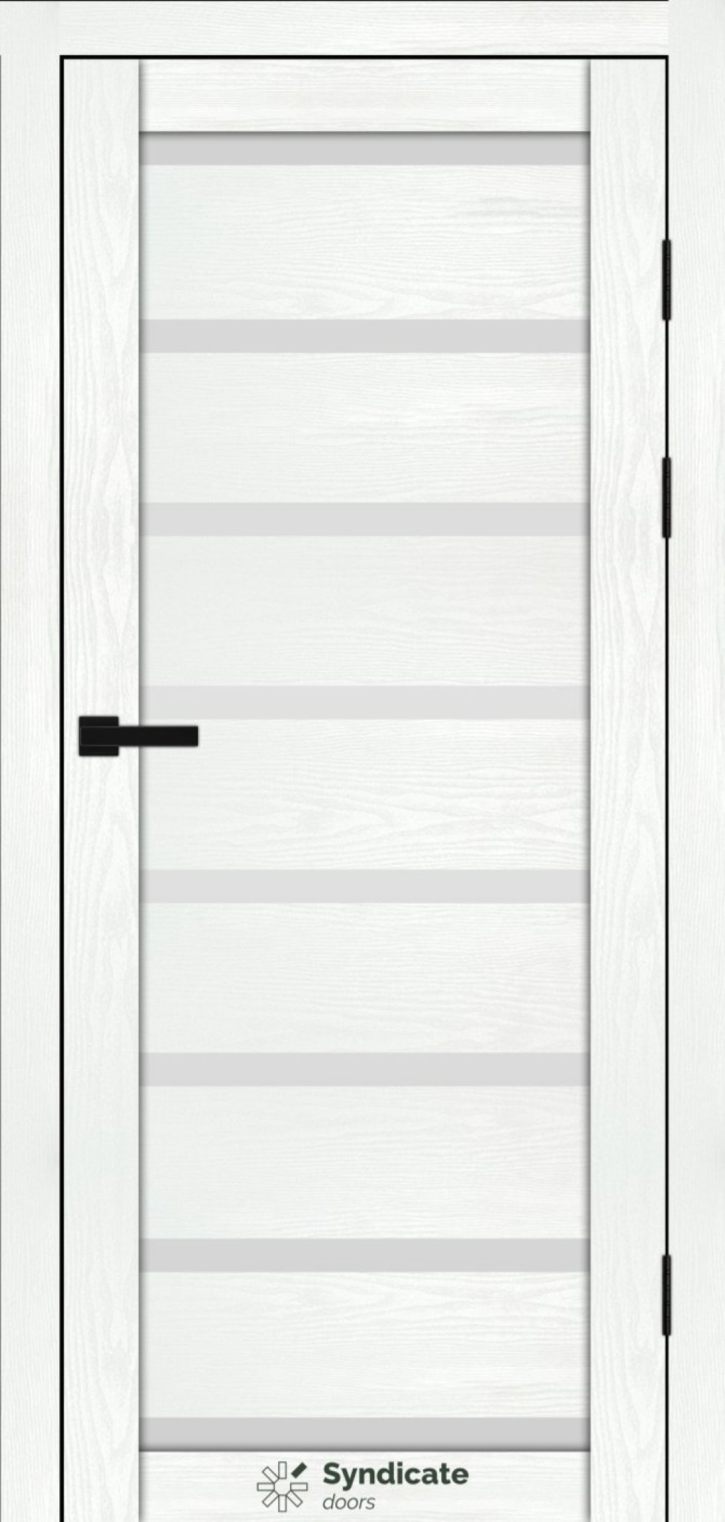 Міжкімнатні двері Syndicate Doors (40 мм)  PVC SD-104 Біла структура Сатин