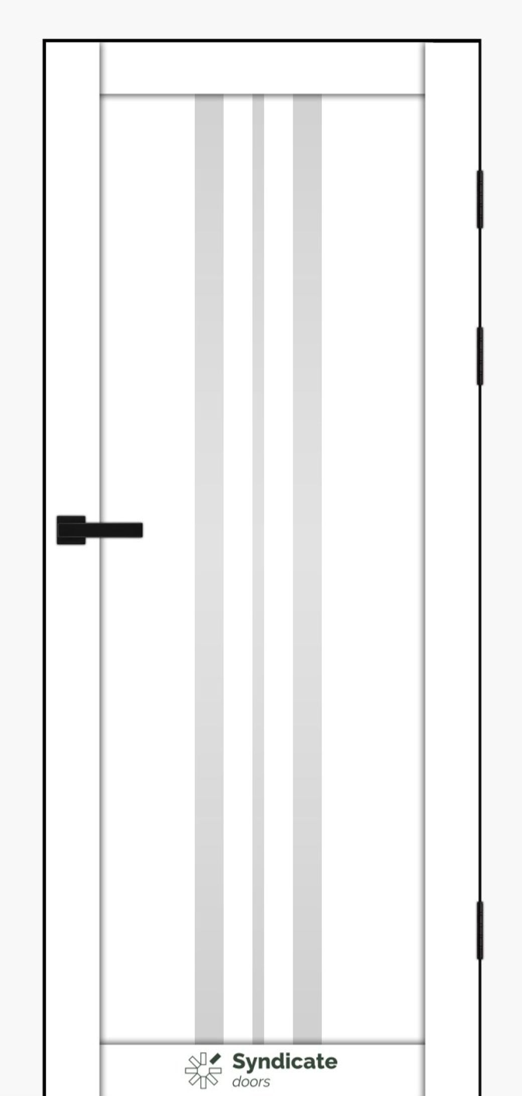 Міжкімнатні двері Syndicate Doors (40 мм)  PVC SD-107 Білий оксамит Сатин