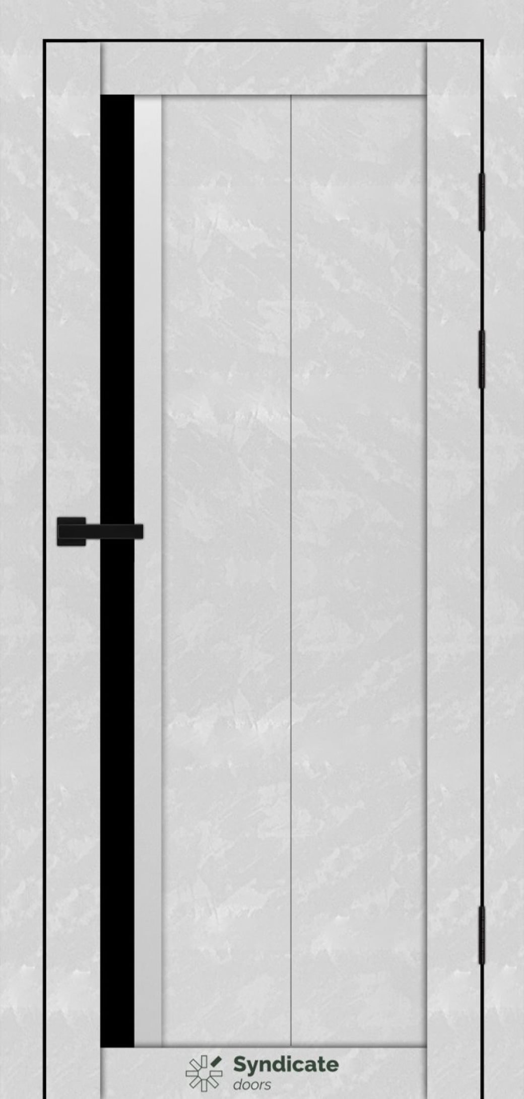 Міжкімнатні двері Syndicate Doors (40 мм)  PVC SD-124 Бетон білий Чорне