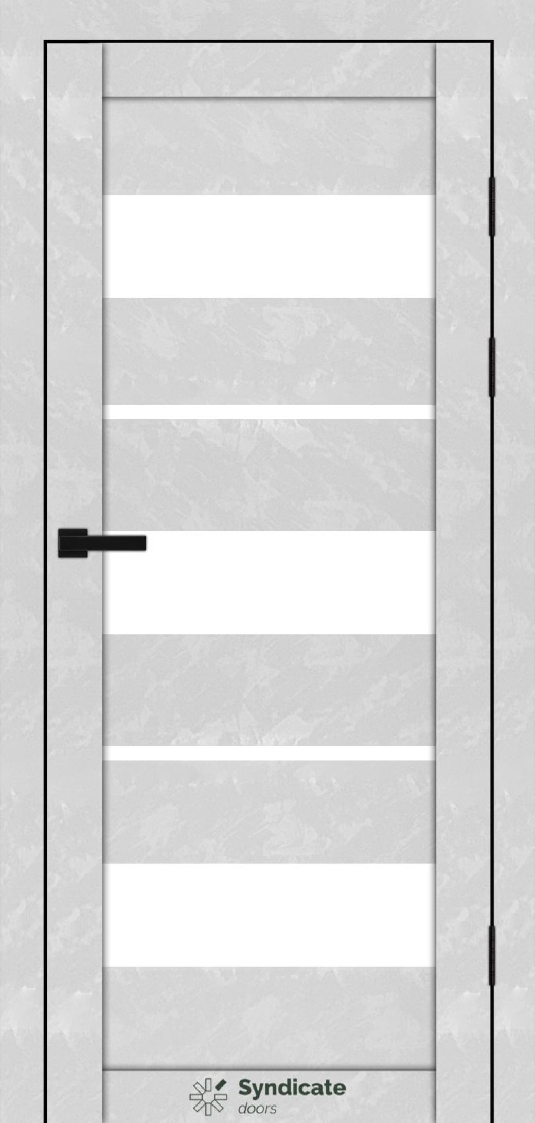Міжкімнатні двері Syndicate Doors (40 мм)  PVC SD-105 Бетон білий Сатин
