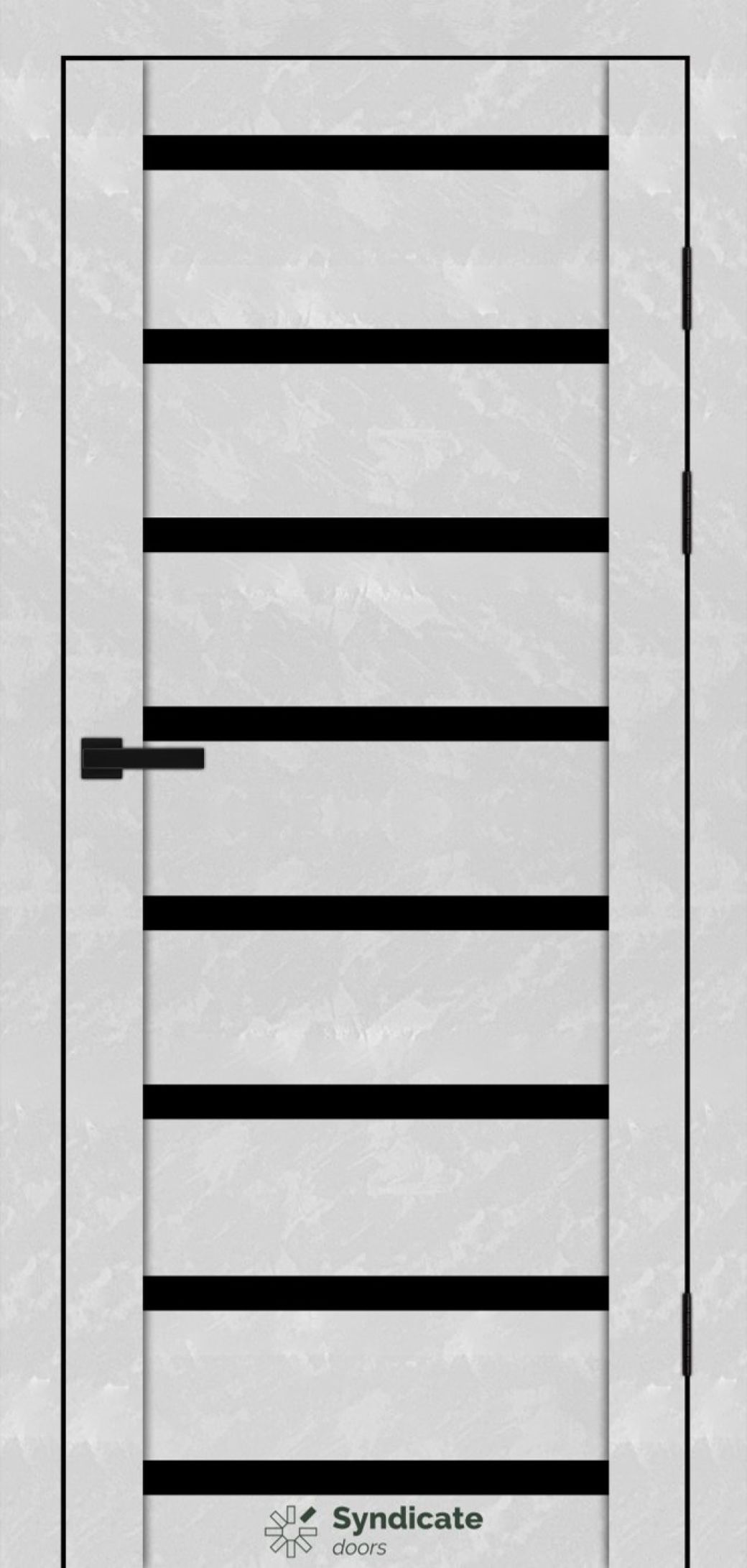 Міжкімнатні двері Syndicate Doors (40 мм)  PVC SD-103 Бетон білий Чорне