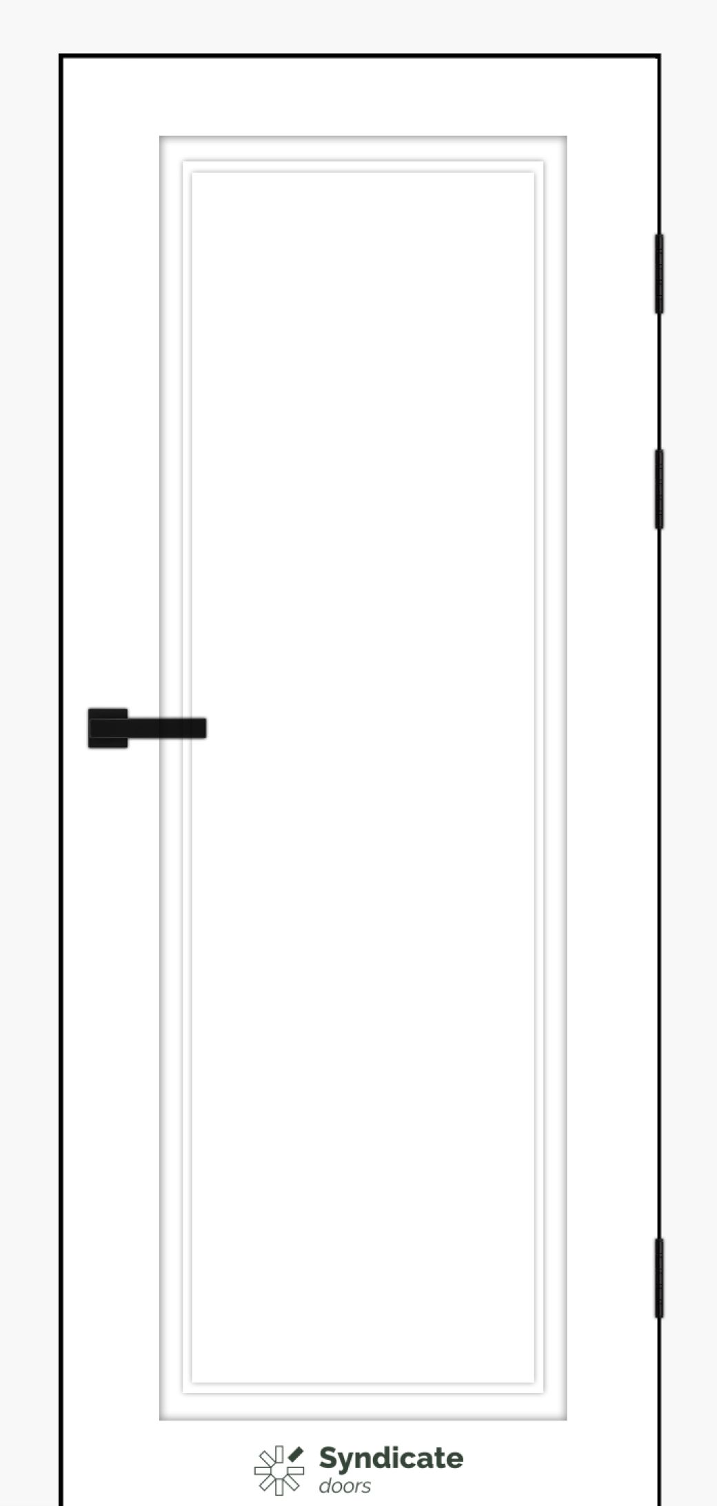 Міжкімнатні двері Syndicate Doors (40 мм)  PVC SD-472 Білий оксамит Глухе