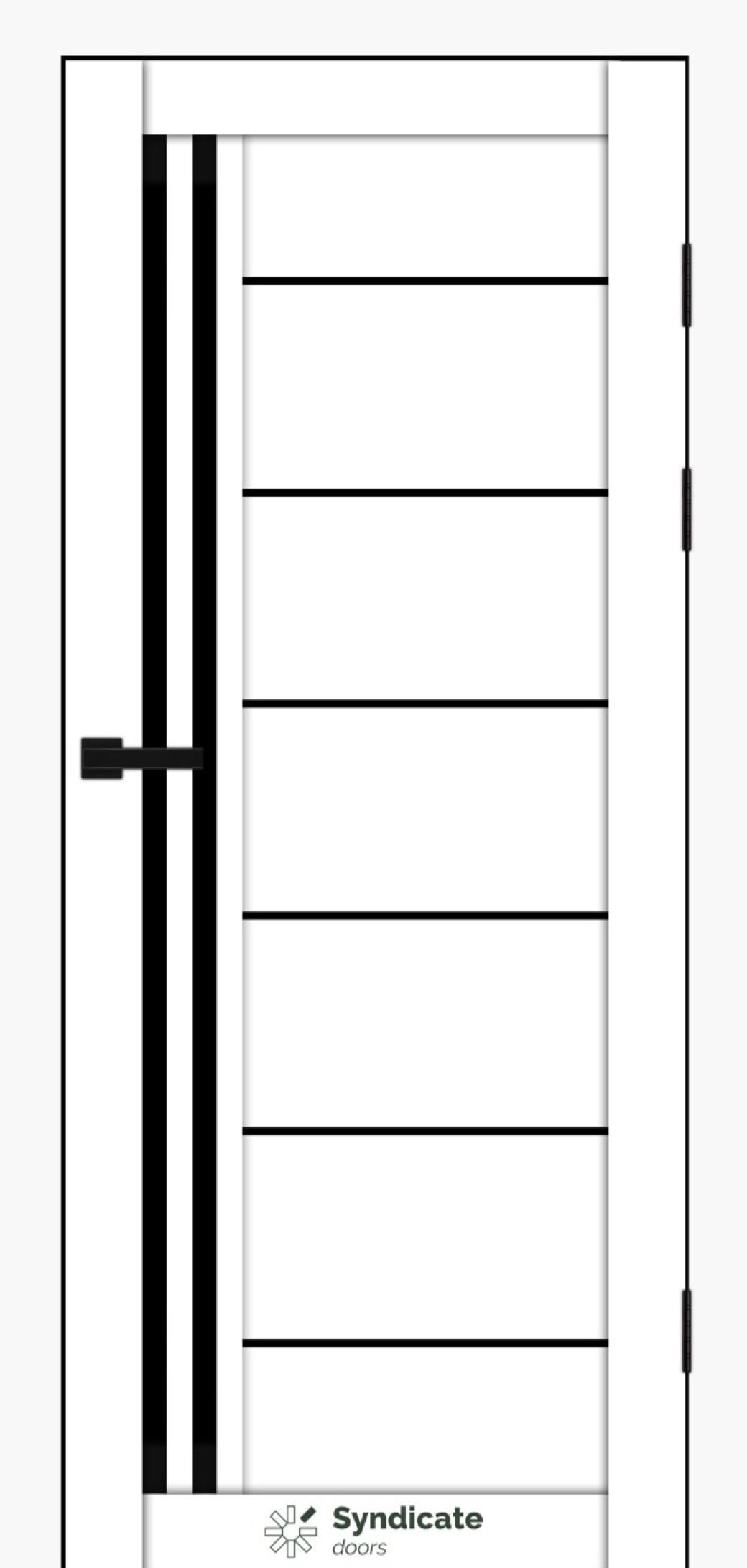 Міжкімнатні двері Syndicate Doors (40 мм)  PVC SD-114 Білий оксамит Чорне