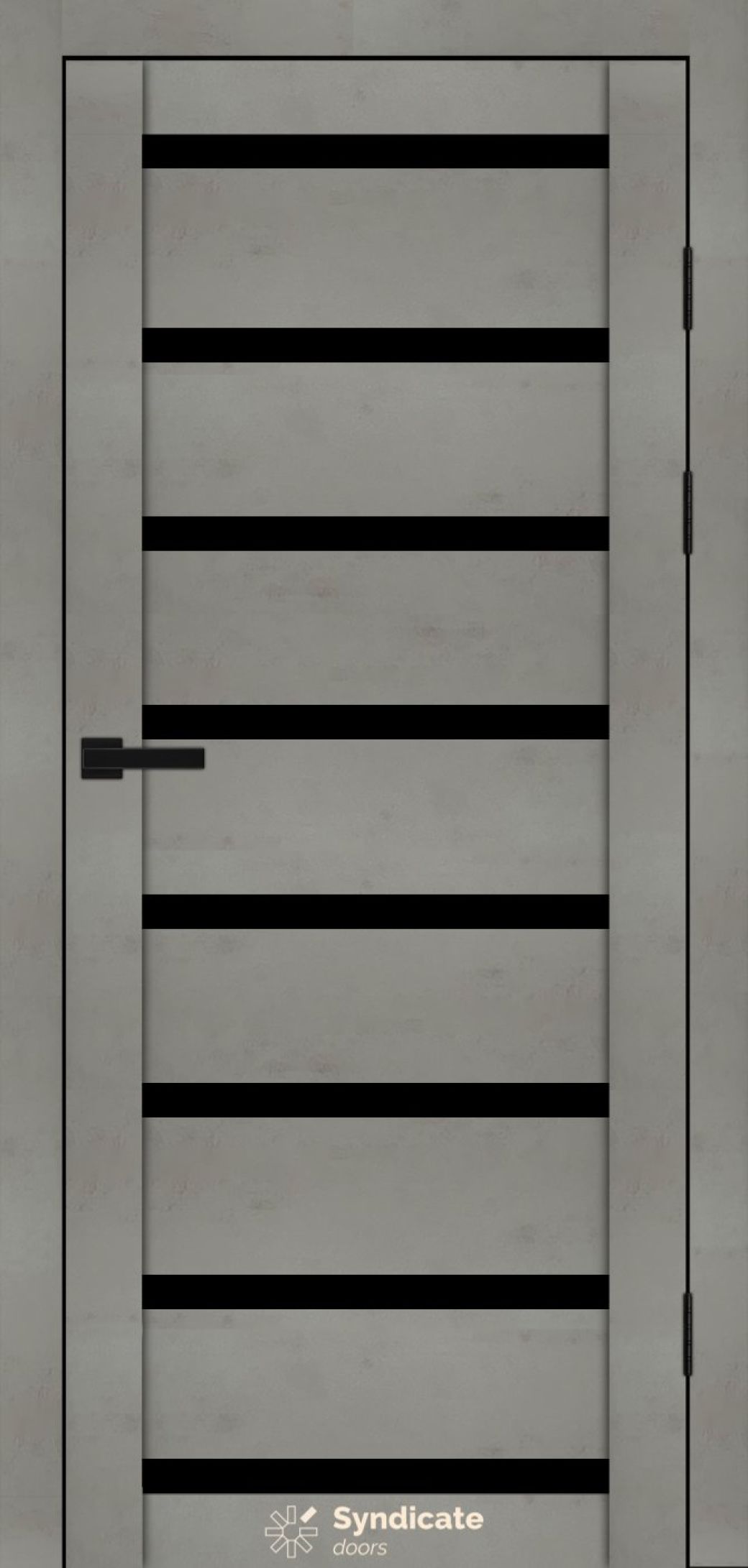 Міжкімнатні двері Syndicate Doors (40 мм)  PVC SD-103 Бетон світлий Чорне