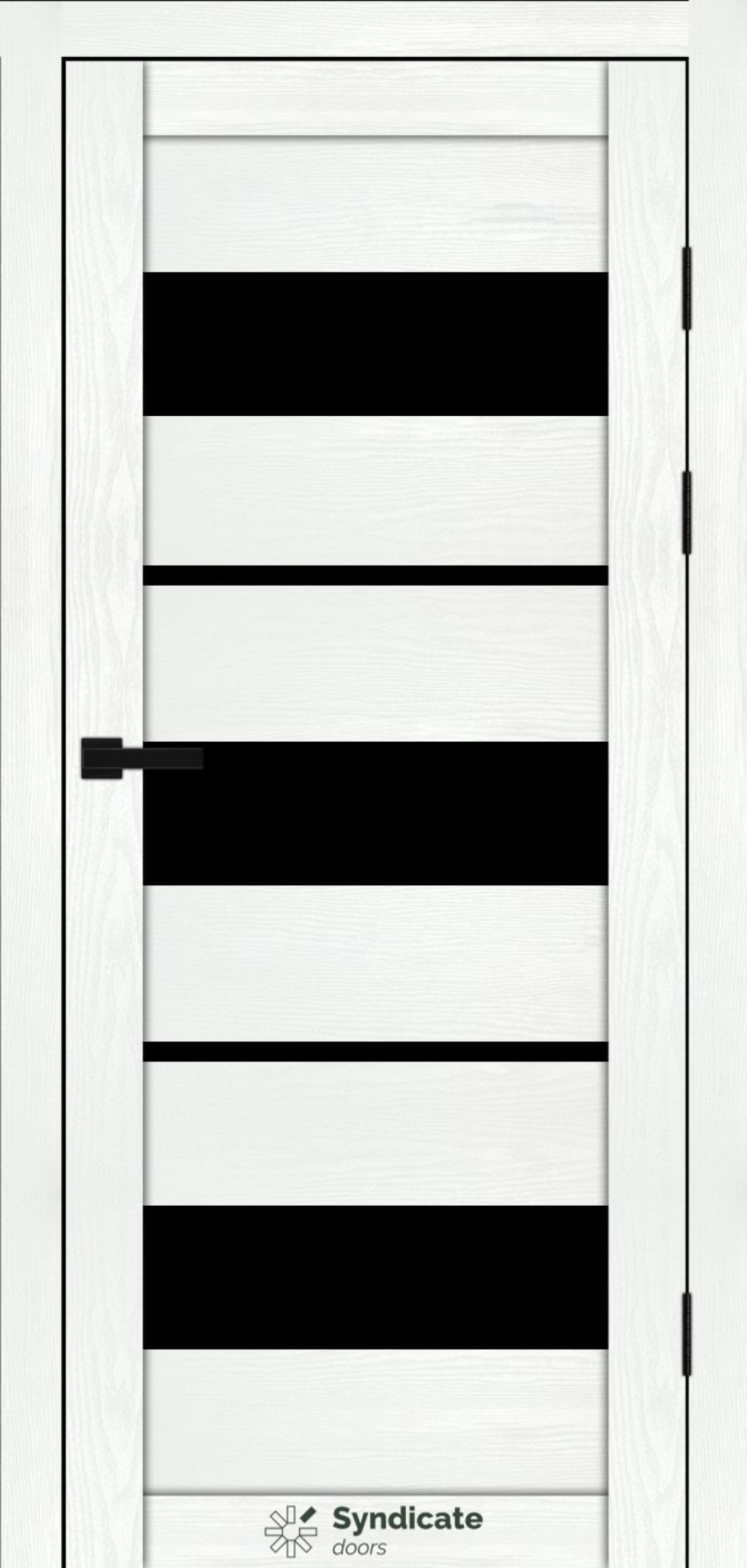 Міжкімнатні двері Syndicate Doors (40 мм)  PVC SD-105 Біла структура Чорне