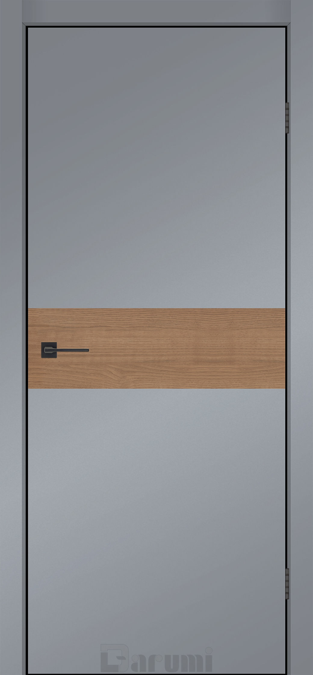 Міжкімнатні двері Darumi MODERN-03 (40 мм) Сріблястий блиск глухе з алюмінієвим молдінгом та алюм. торцем + фрезерування