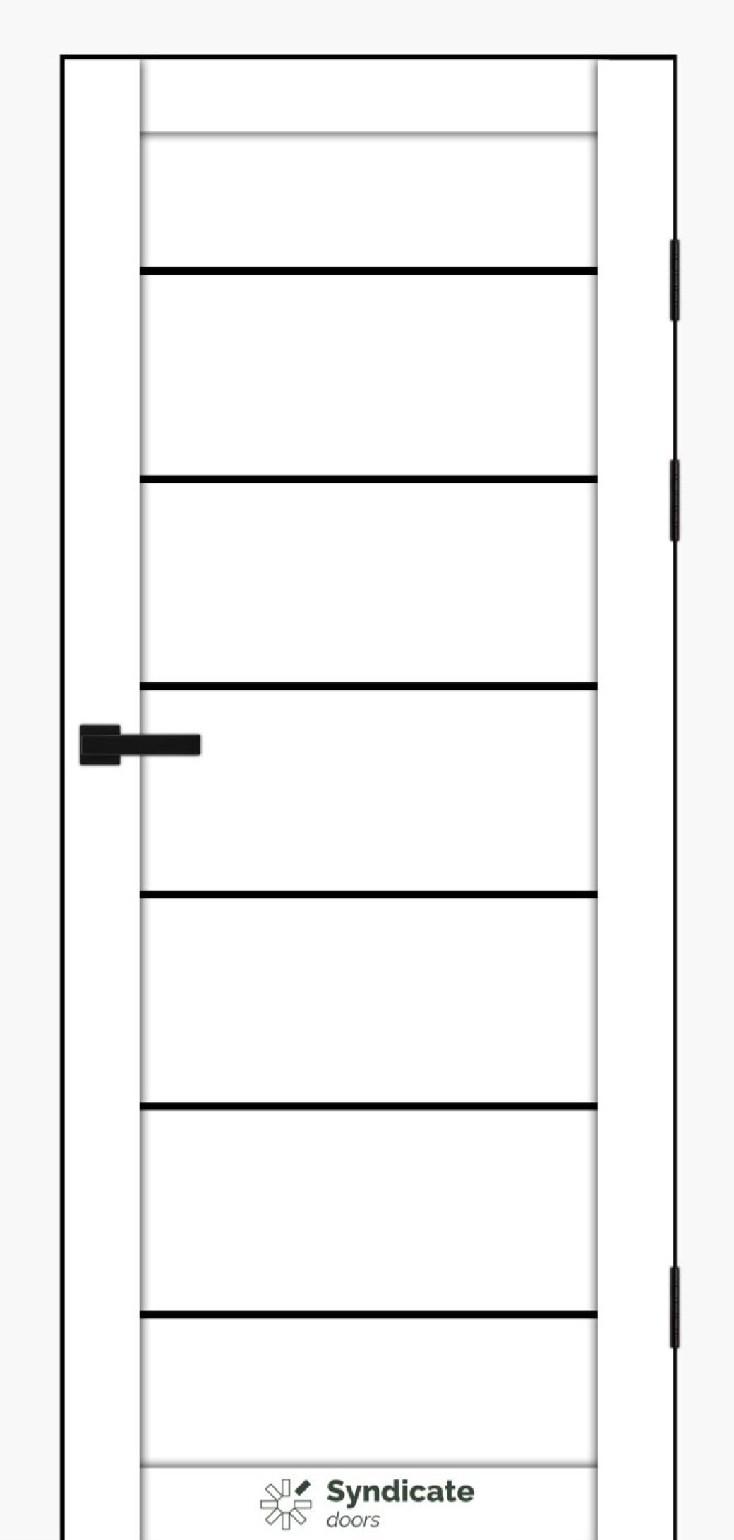 Міжкімнатні двері Syndicate Doors (40 мм)  PVC SD-108 Білий оксамит Чорне