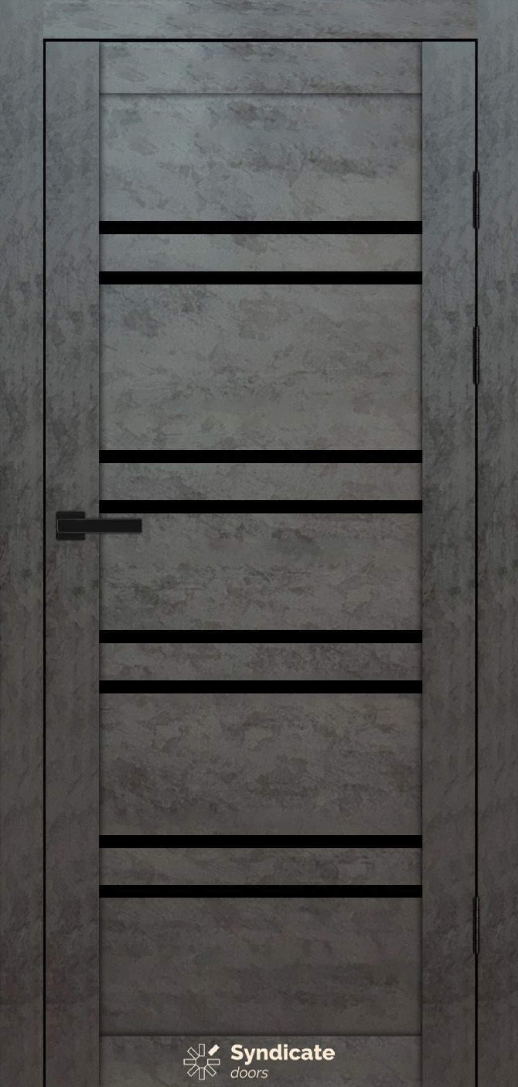 Міжкімнатні двері Syndicate Doors (40 мм)  PVC SD-118 Бетон темний Чорне