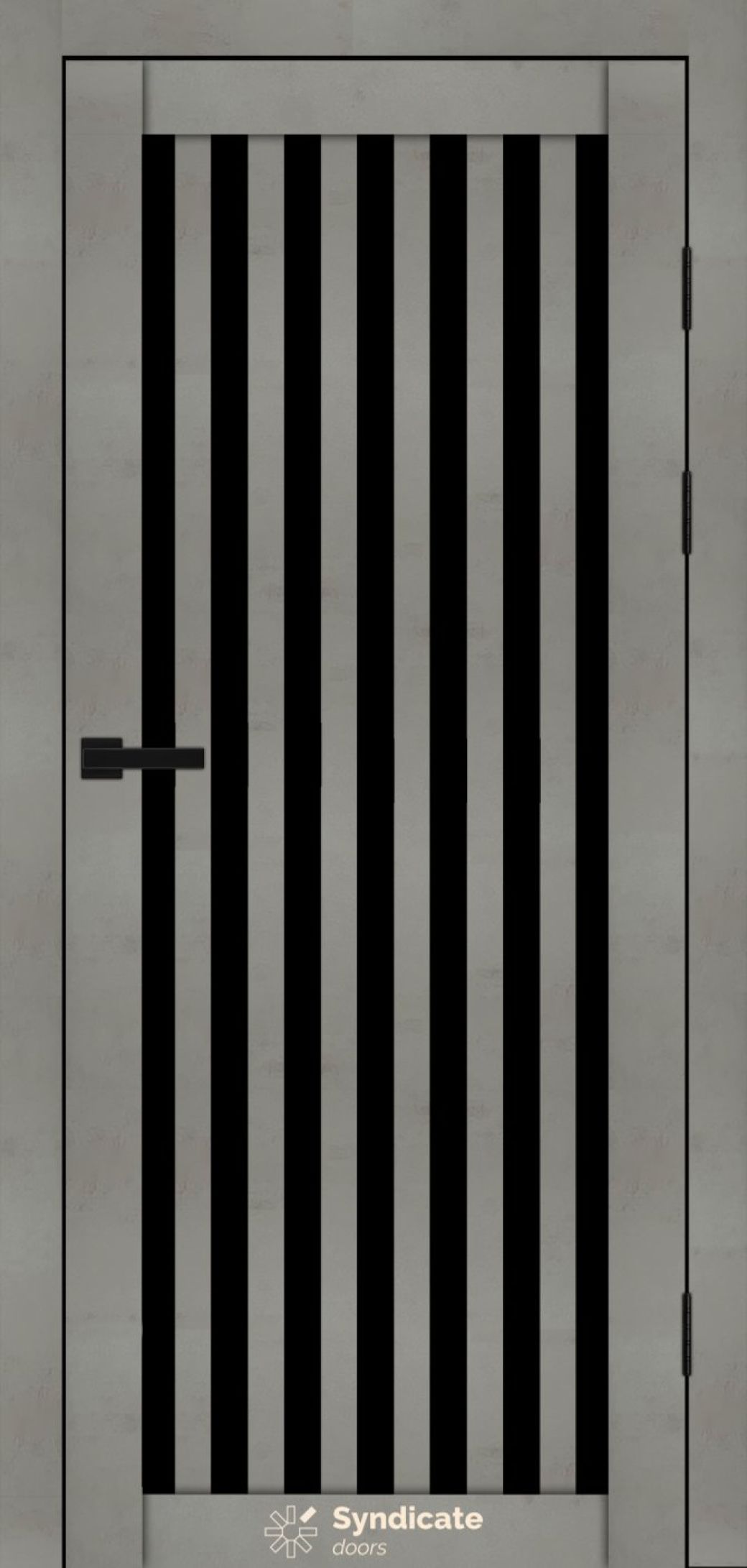 Міжкімнатні двері Syndicate Doors (40 мм)  PVC SD-125 Бетон світлий Чорне