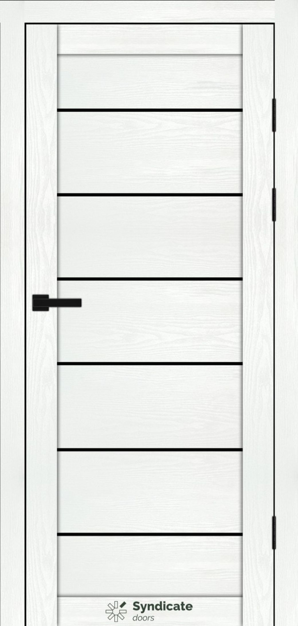 Міжкімнатні двері Syndicate Doors (40 мм)  PVC SD-108 Біла структура Чорне