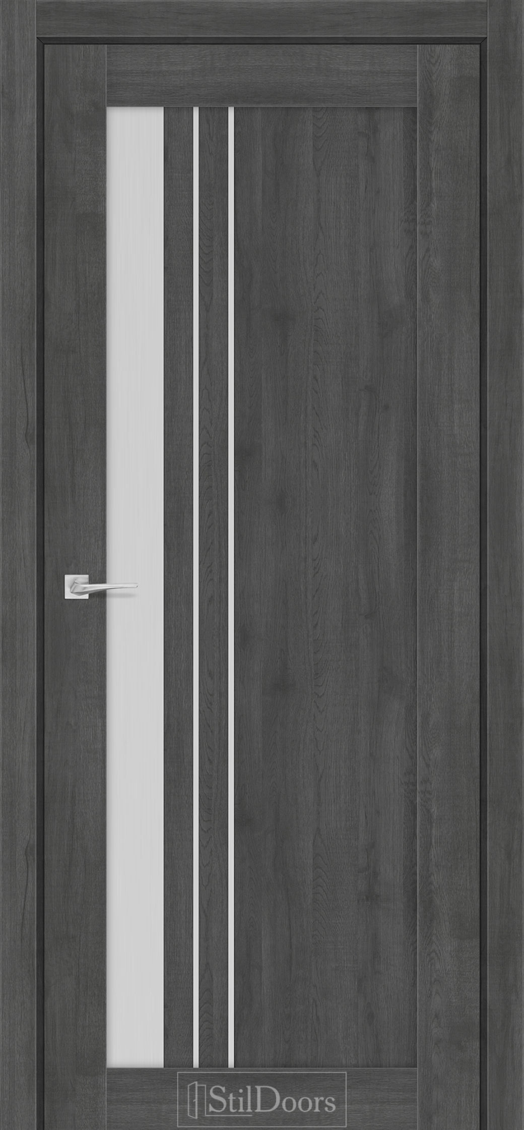Міжкімнатні Двері StilDoors Bellano (40мм.) Дуб Смокі Сатин білий