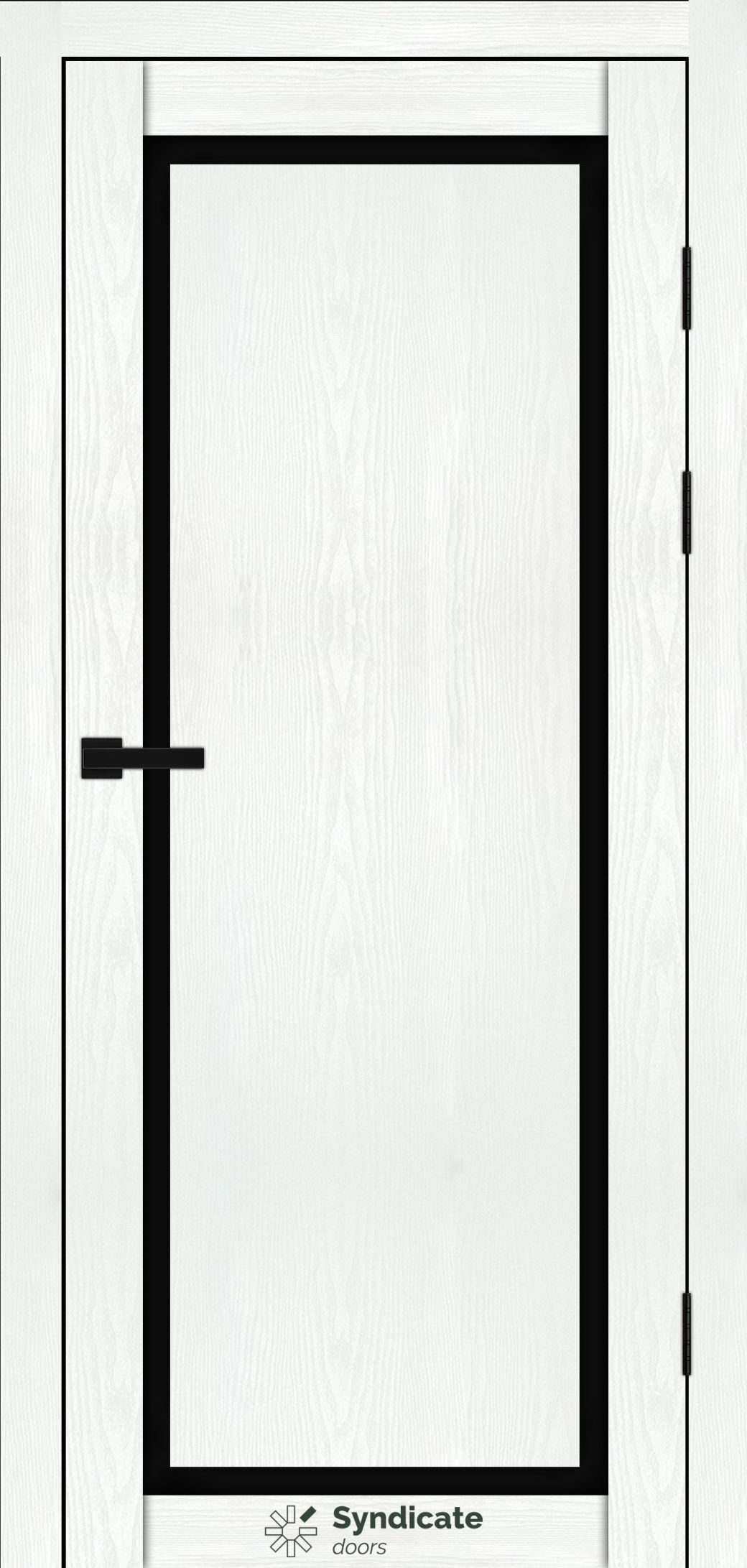 Міжкімнатні двері Syndicate Doors (40 мм)  PVC SD-113 Біла структура Чорне