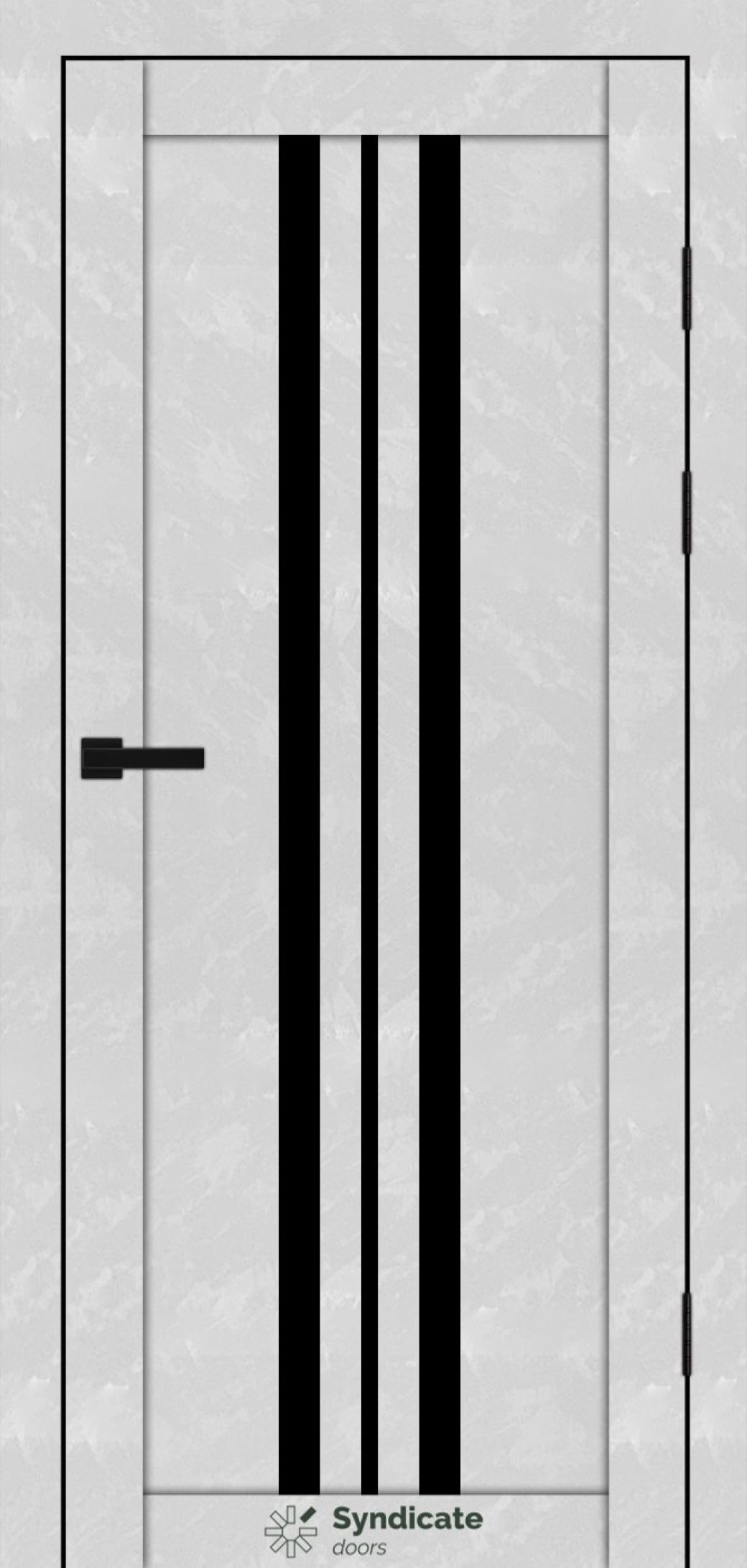 Міжкімнатні двері Syndicate Doors (40 мм)  PVC SD-107 Бетон білий Чорне