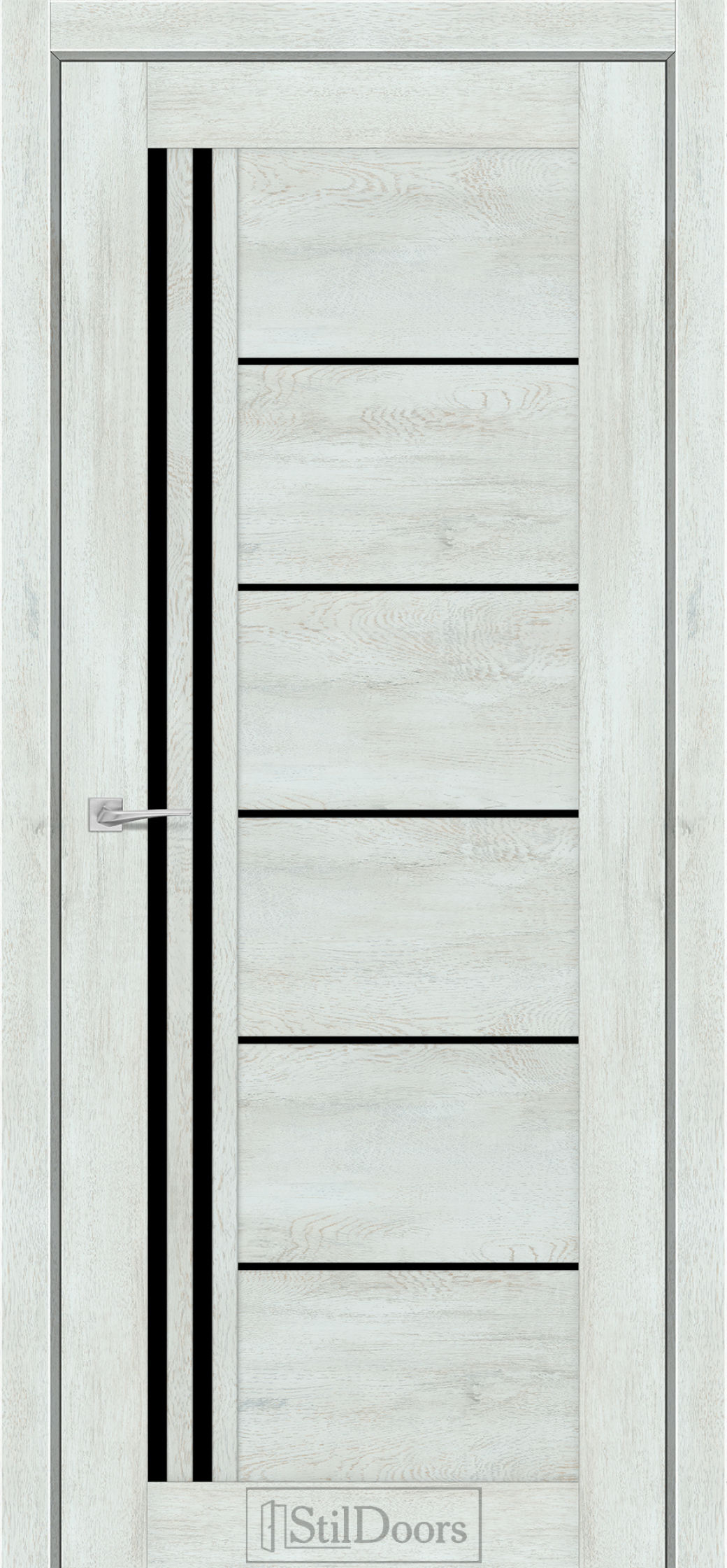 Міжкімнатні Двері StilDoors Vitano (40мм.) Вуд Стайл Чорне скло