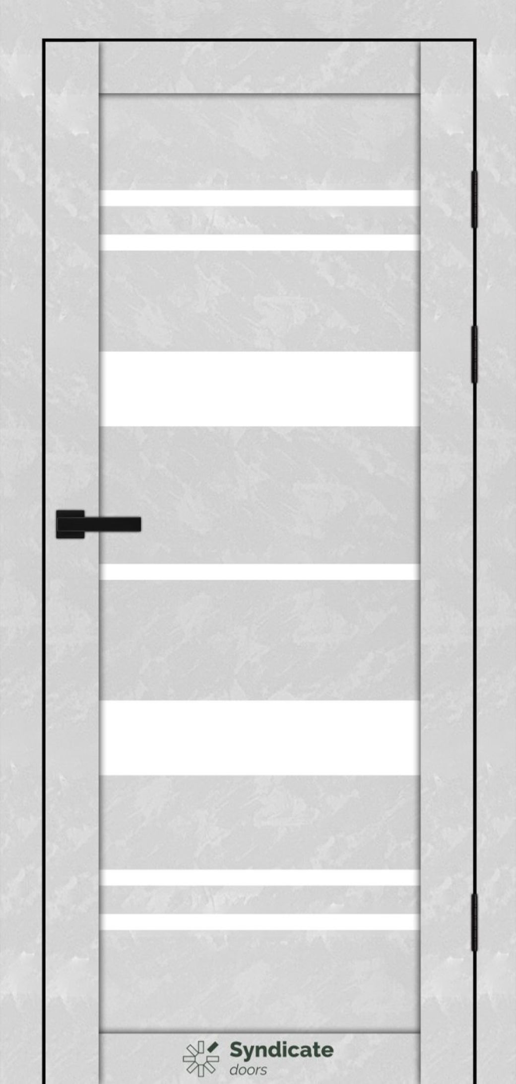 Міжкімнатні двері Syndicate Doors (40 мм)  PVC SD-104 Бетон білий Сатин