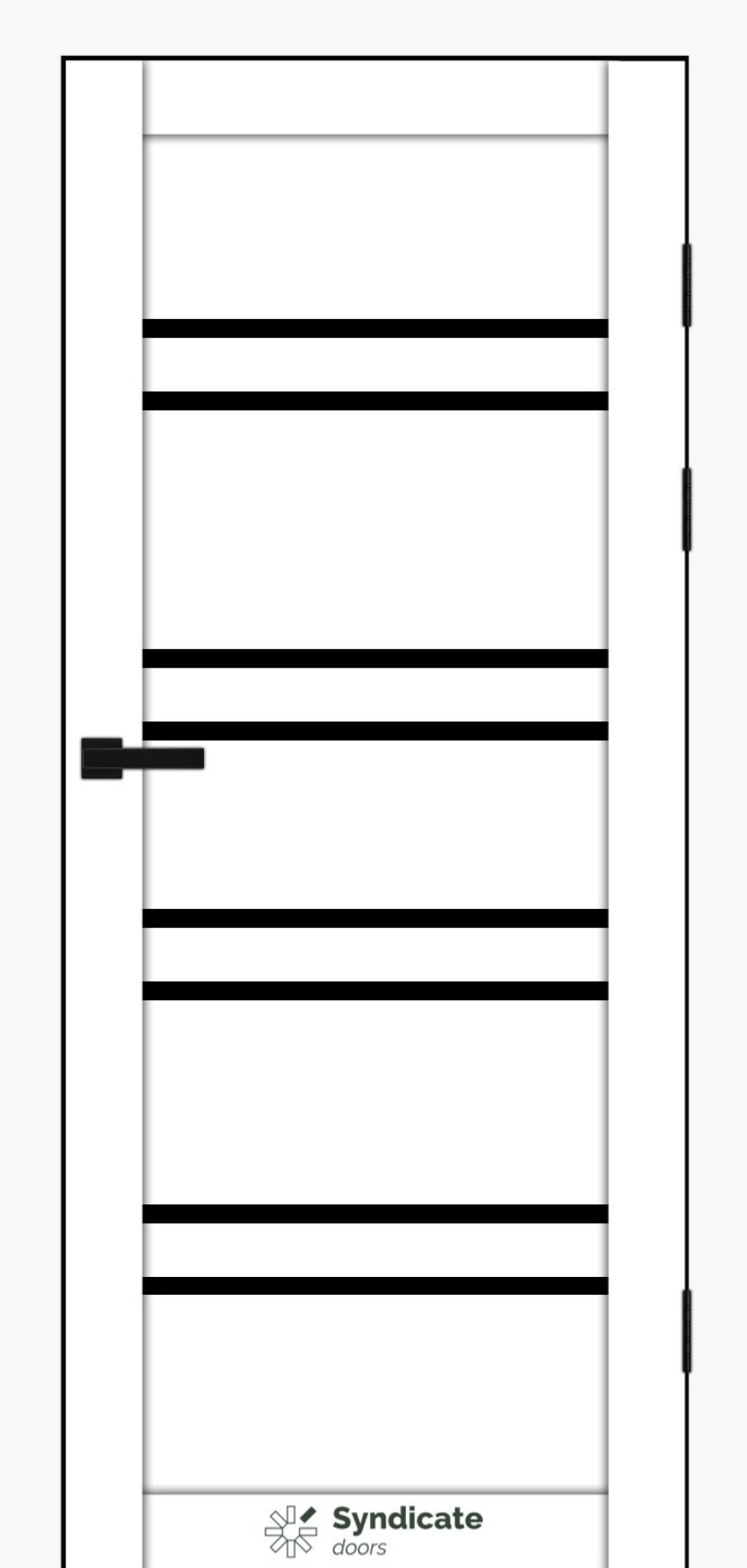 Міжкімнатні двері Syndicate Doors (40 мм)  PVC SD-118 Білий оксамит Чорне