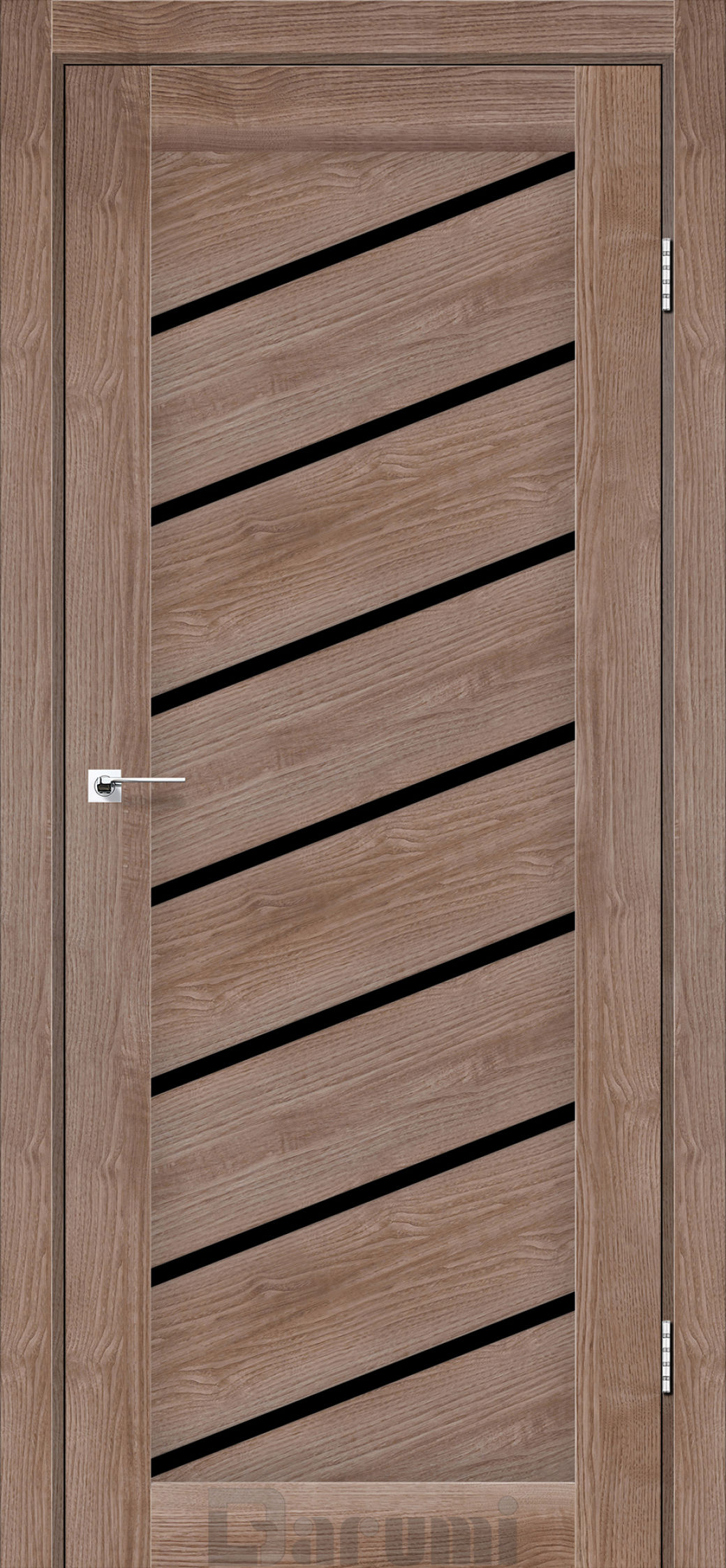 Міжкімнатні двері Darumi Rosalia (40 мм) Горіх бургун Чорне скло