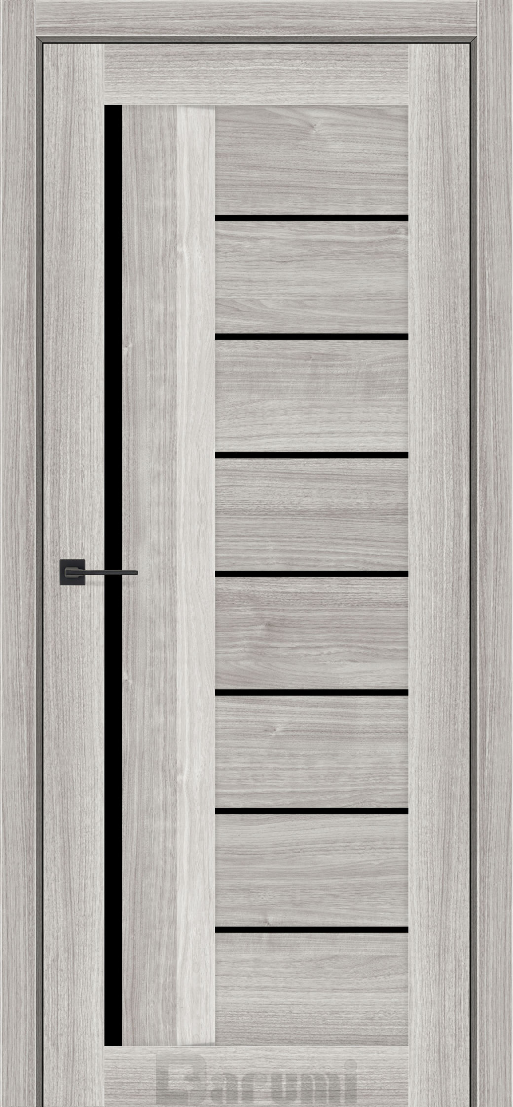 Міжкімнатні двері Darumi Floriana-01 (40 мм) Горіх вайт рівер Чорне скло