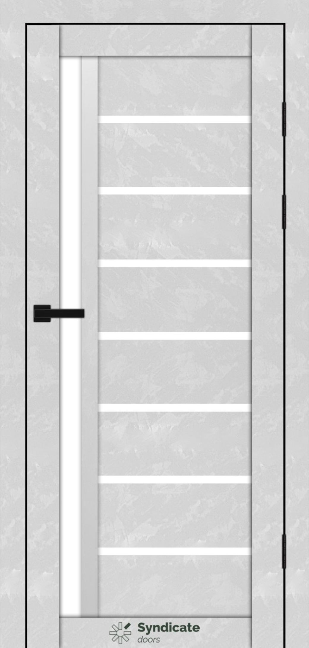 Міжкімнатні двері Syndicate Doors (40 мм)  PVC SD-101 Бетон білий Сатин