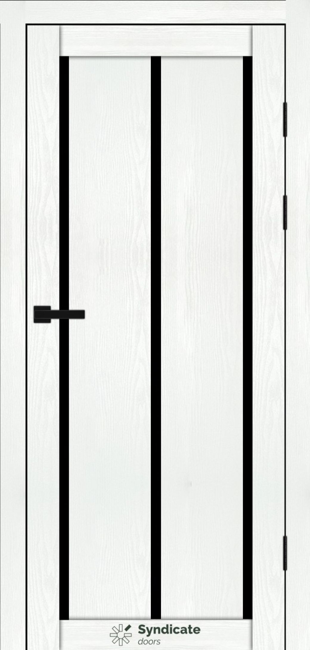 Міжкімнатні двері Syndicate Doors (40 мм)  PVC SD-127 Біла структура Чорне