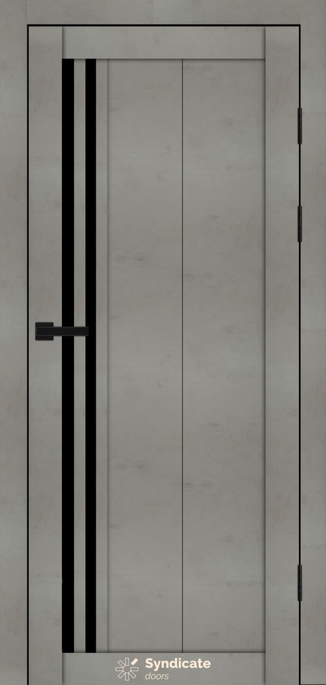 Міжкімнатні двері Syndicate Doors (40 мм)  PVC SD-136 Бетон світлий Чорне