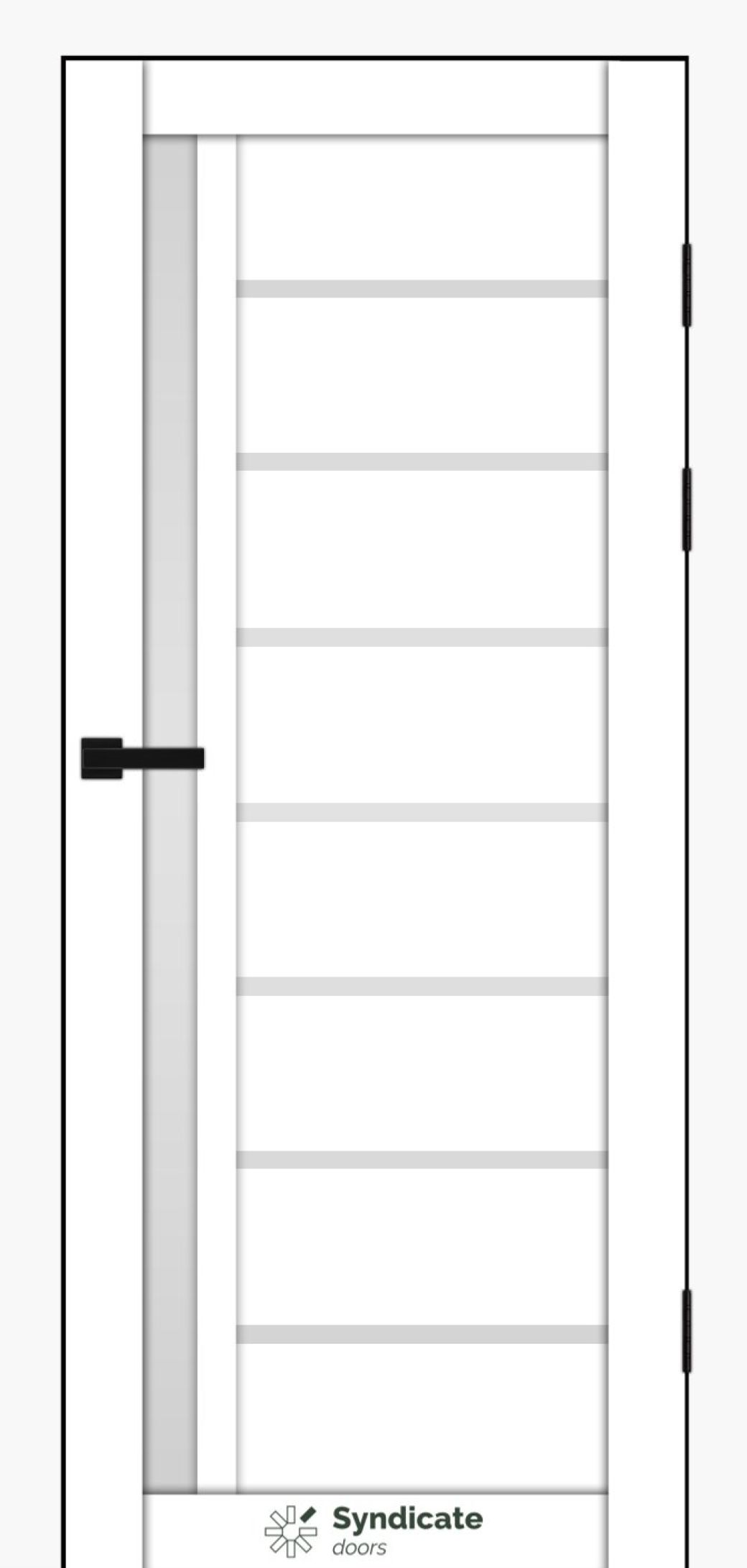 Міжкімнатні двері Syndicate Doors (40 мм)  PVC SD-101 Білий оксамит Сатин