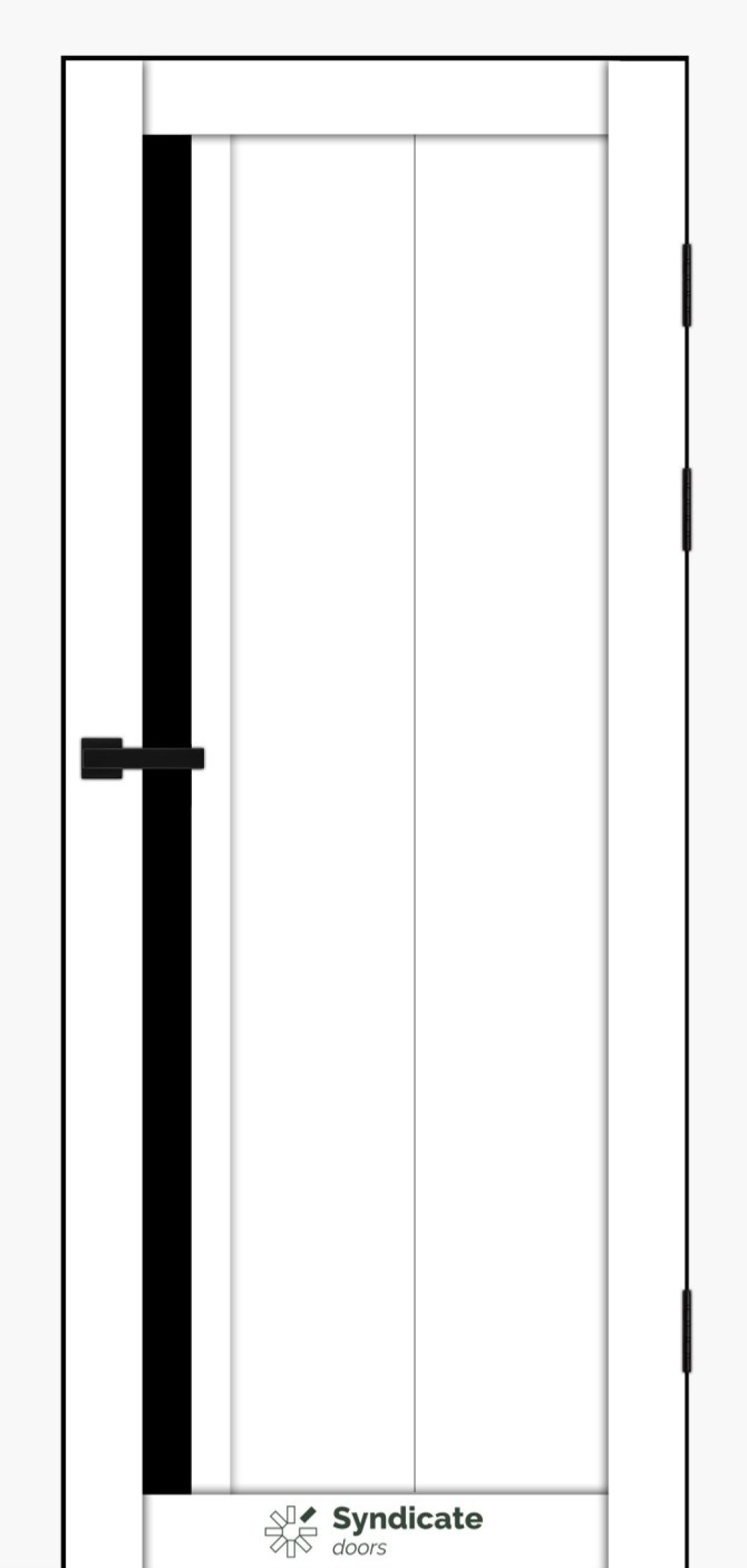 Міжкімнатні двері Syndicate Doors (40 мм)  PVC SD-124 Білий оксамит Чорне