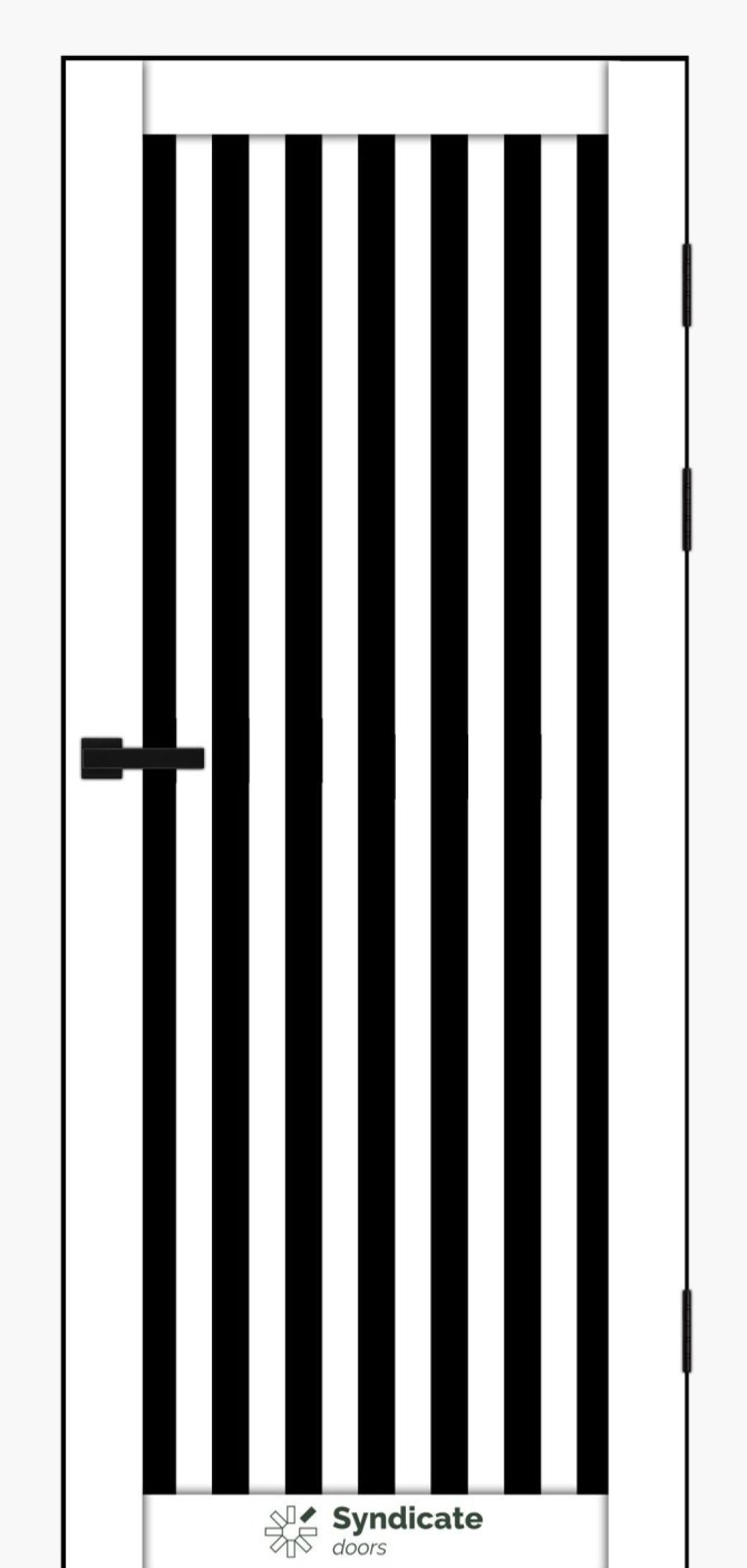 Міжкімнатні двері Syndicate Doors (40 мм)  PVC SD-125 Білий оксамит Чорне