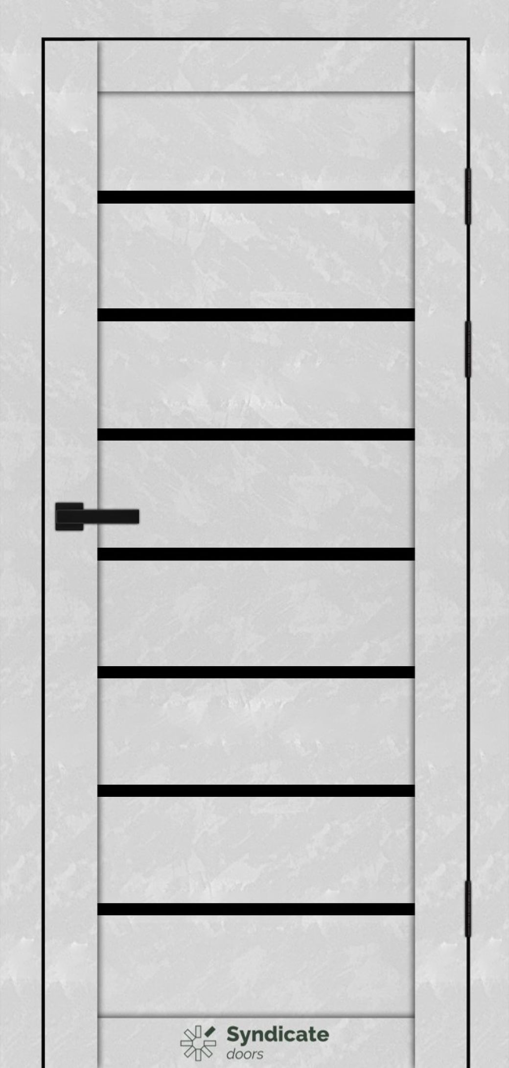 Міжкімнатні двері Syndicate Doors (40 мм)  PVC SD-102 Бетон білий Чорне