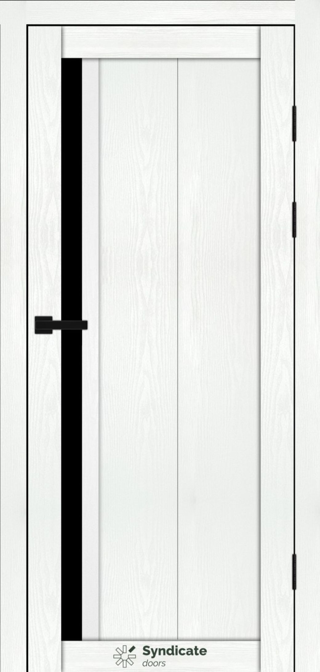 Міжкімнатні двері Syndicate Doors (40 мм)  PVC SD-124 Біла структура Чорне