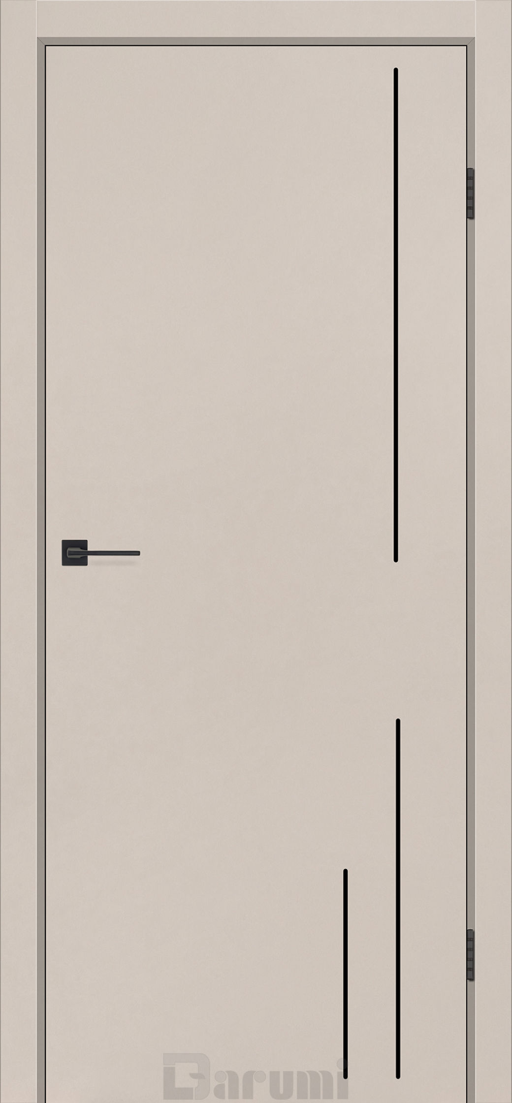 Міжкімнатні двері Darumi Plato Line PTL-06 (40 мм) Димчастий краст глухе з алюмінієвим молдінгом та алюм. торцем
