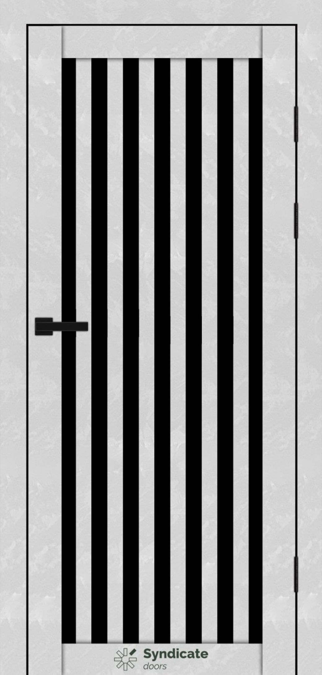 Міжкімнатні двері Syndicate Doors (40 мм)  PVC SD-125 Бетон білий Чорне