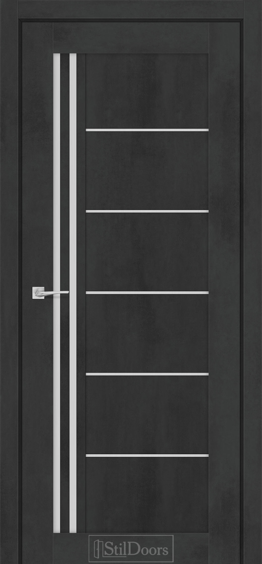 Міжкімнатні Двері StilDoors Vitano (40мм.) Бетон Антрацит Сатин білий