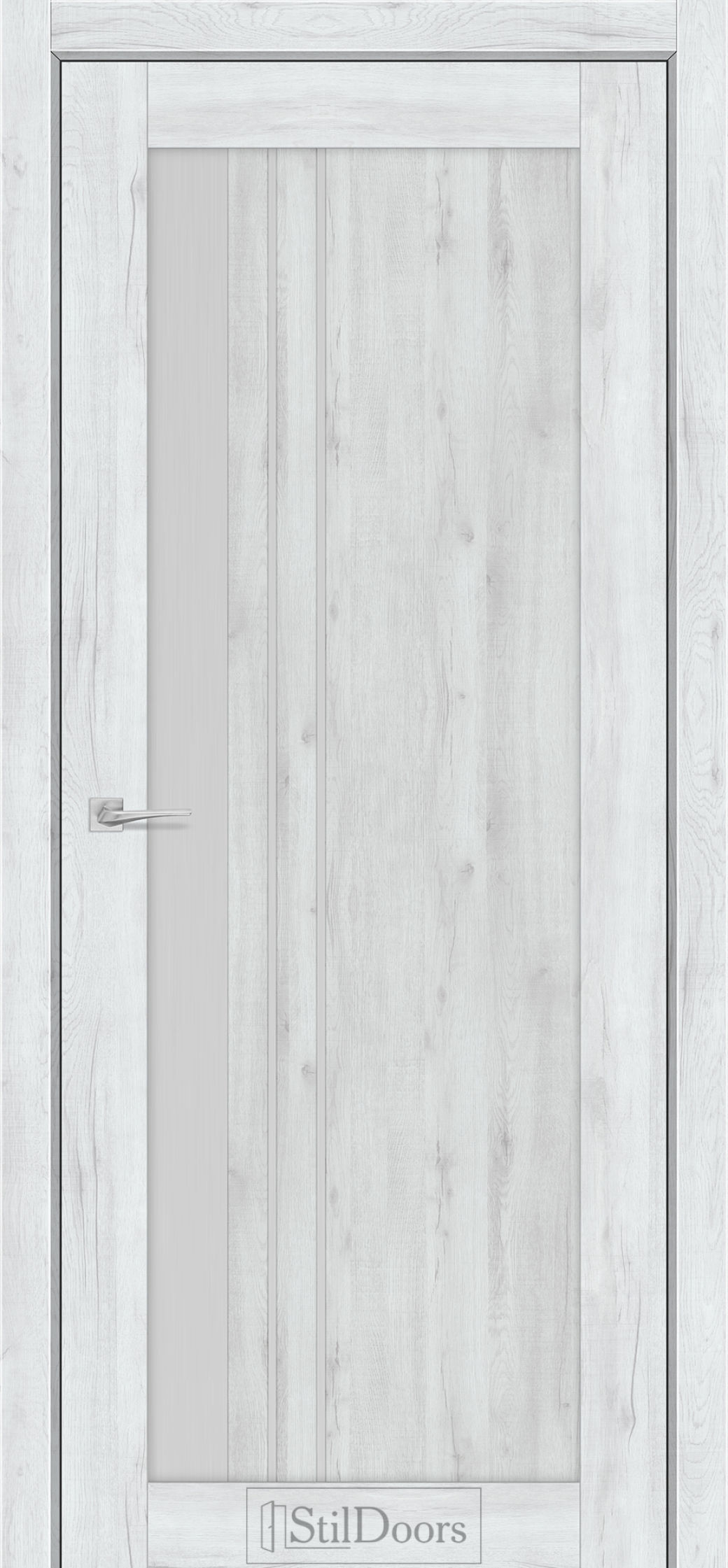 Міжкімнатні Двері StilDoors Bellano (40мм.) Дуб Альпійський Сатин білий