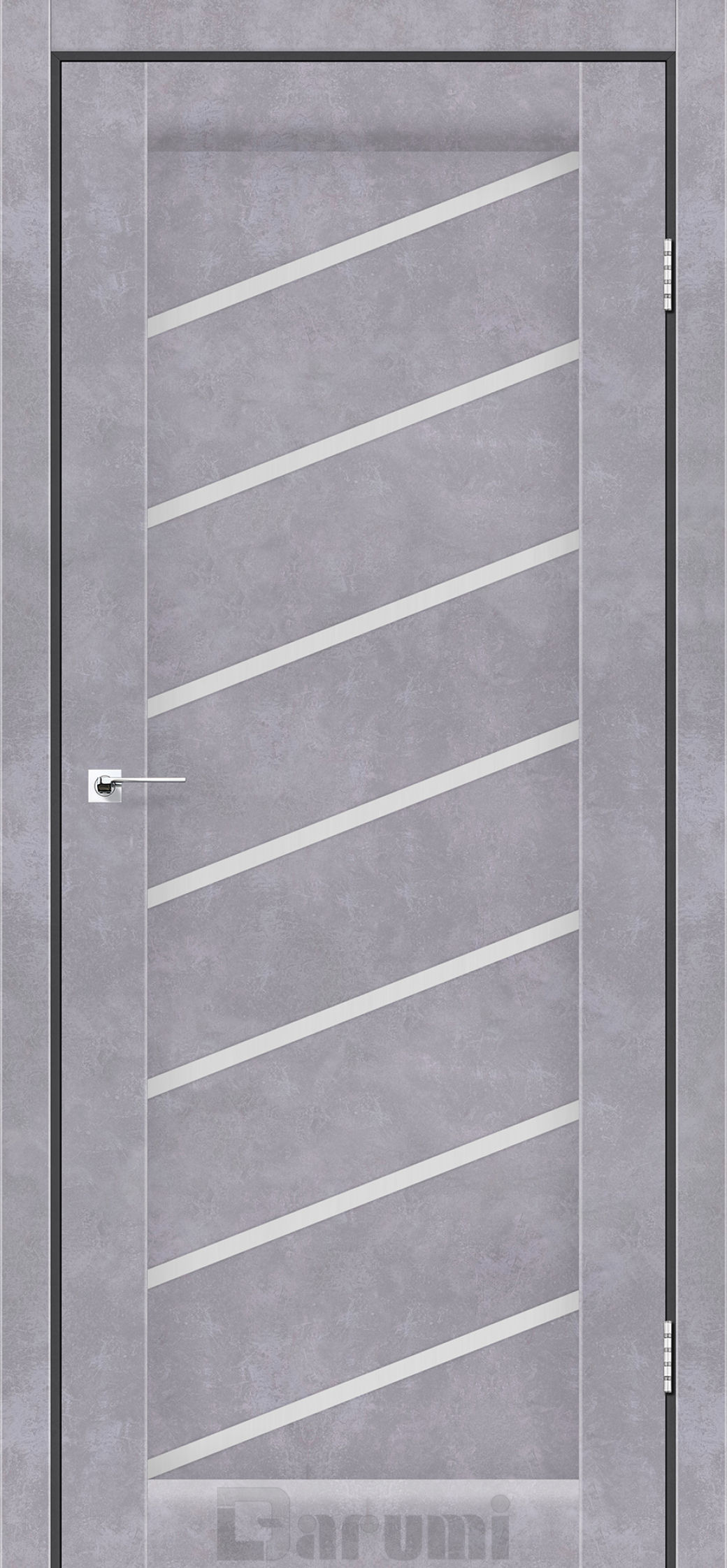 Міжкімнатні двері Darumi Rosalia (40 мм) Сірий бетон Сатин білий