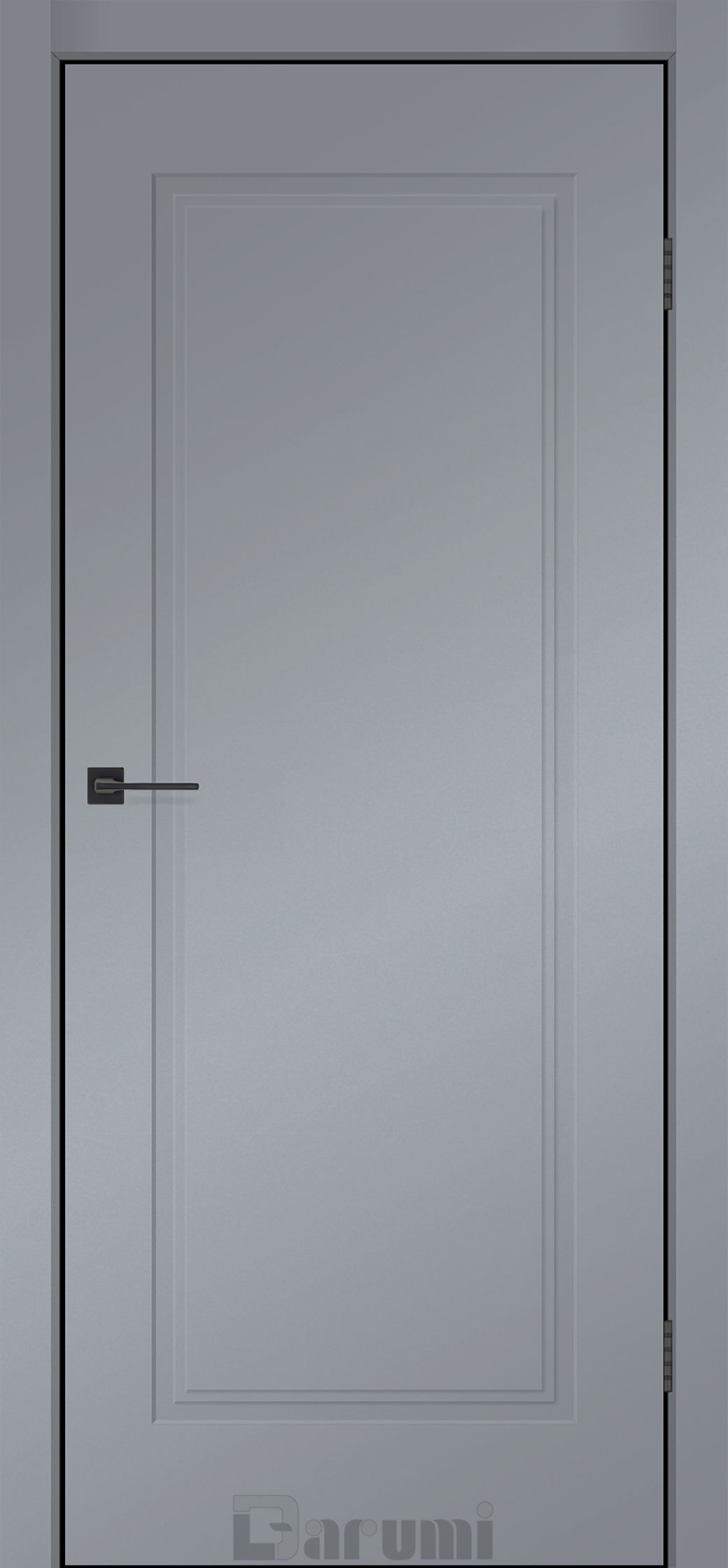 Міжкімнатні двері Darumi SINTRA Classic-01 (40 мм) Сріблястий блиск глухе з чорним торцем