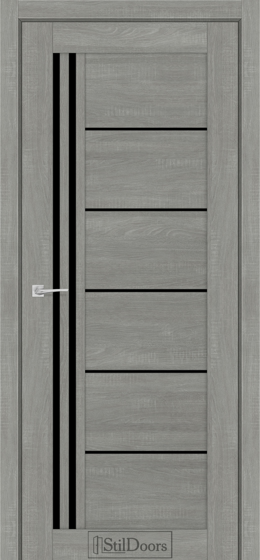 Міжкімнатні Двері StilDoors Vitano (40мм.) Ясен Нордік Чорне скло