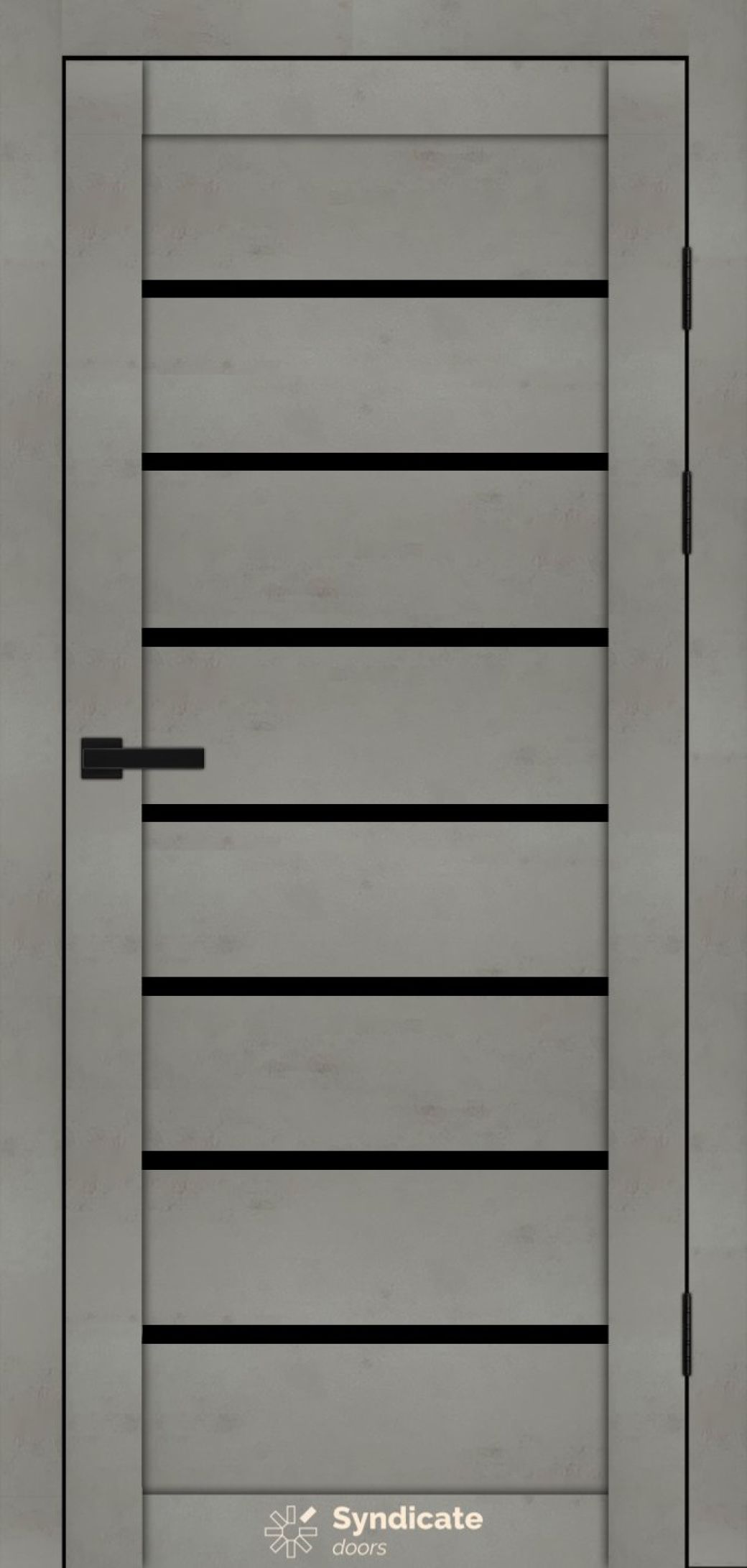 Міжкімнатні двері Syndicate Doors (40 мм)  PVC SD-102 Бетон світлий Чорне