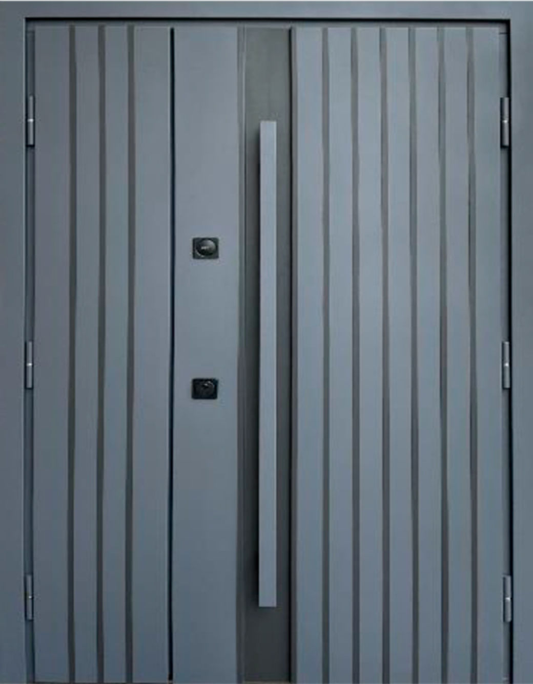 Вхідні двері Qdoors, колекція СТРОНГ, АЙРОН, ВУЛИЦЯ 3 контура з ОЦИНКОВАНИМ металом на полотні,  антрацит пісок/білий атлас vin