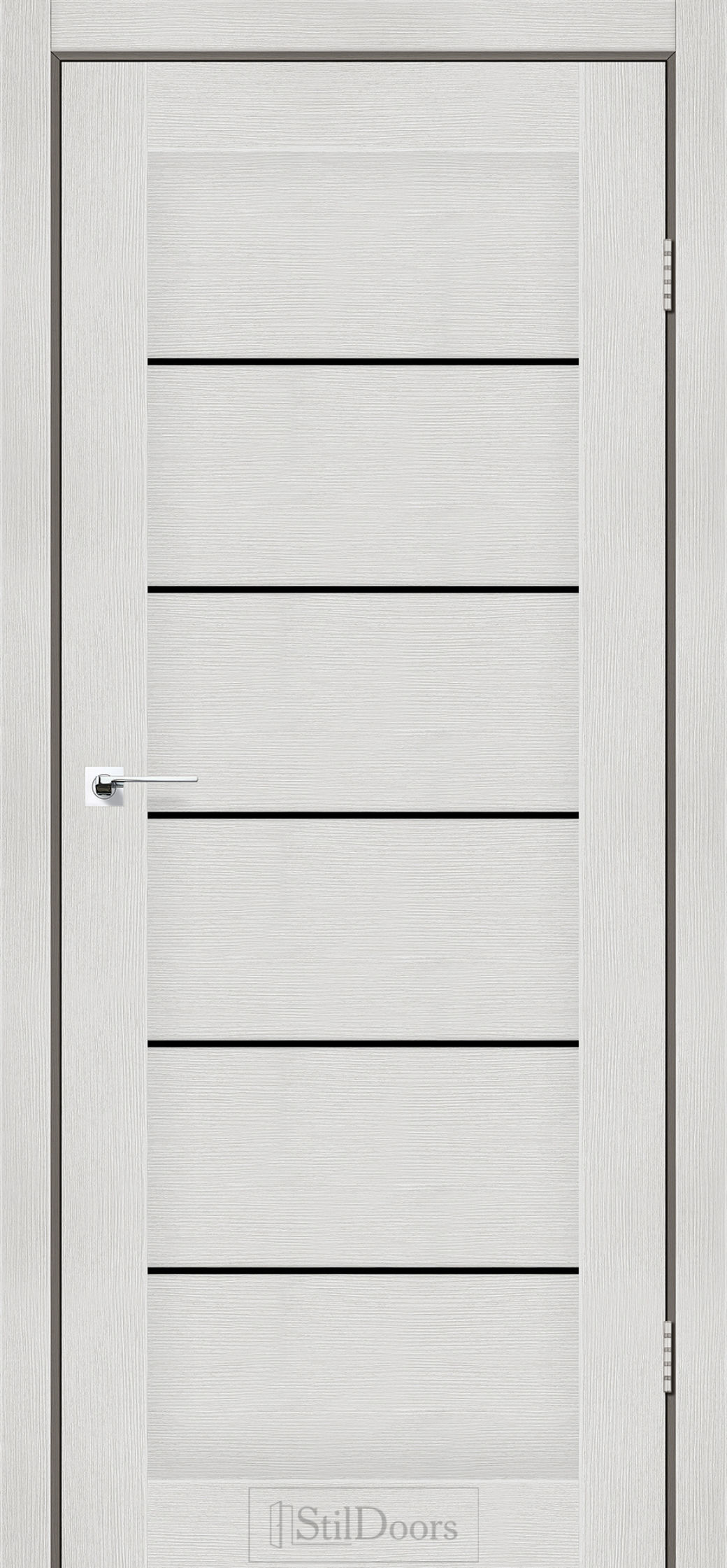 Міжкімнатні Двері StilDoors Victoria (40мм.) Світле Дерево Чорне скло