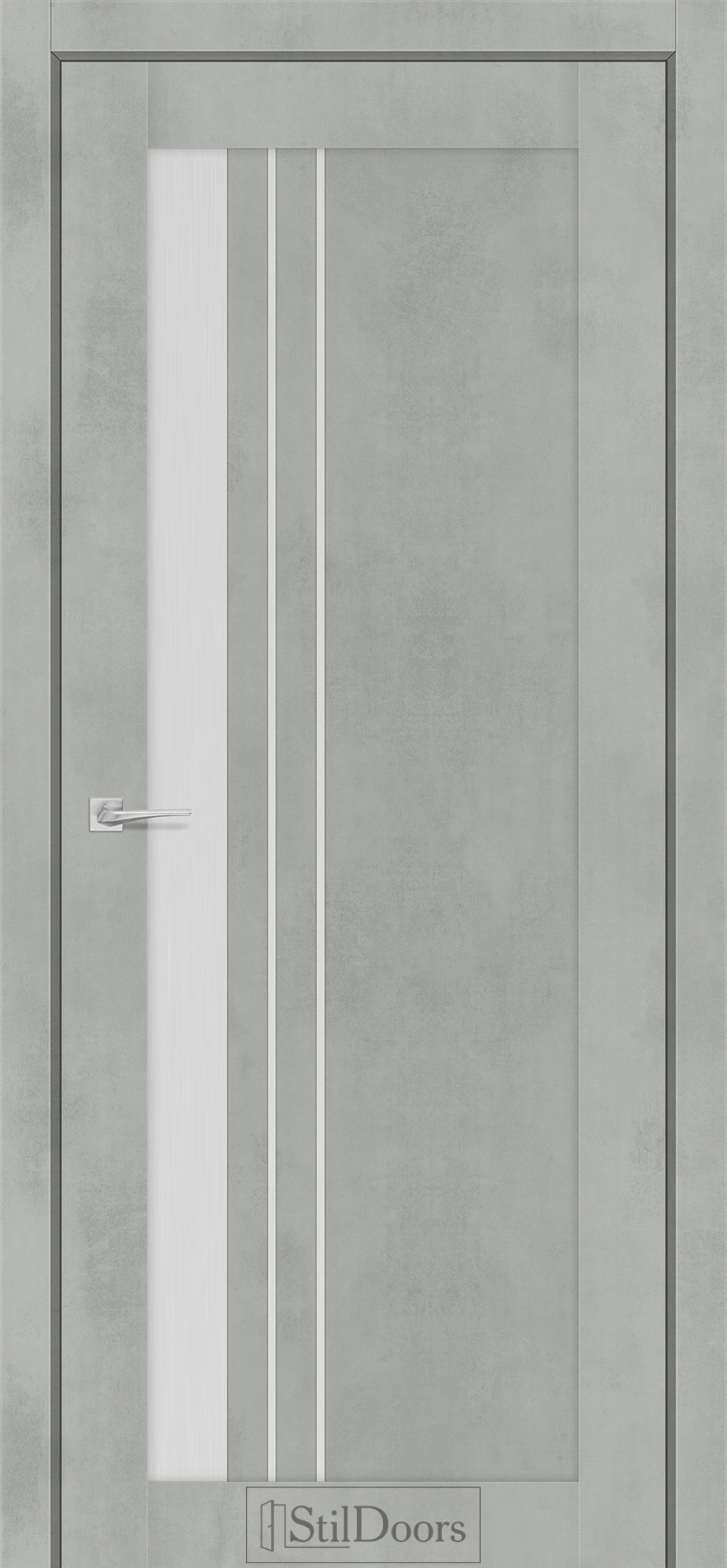 Міжкімнатні Двері StilDoors Bellano (40мм.) Бетон Тефра Сатин білий
