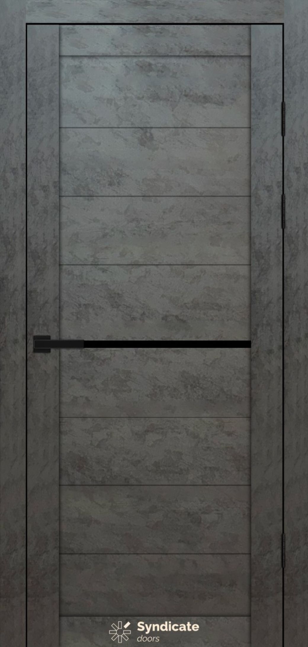 Міжкімнатні двері Syndicate Doors (40 мм)  PVC SD-129 Бетон темний Чорне