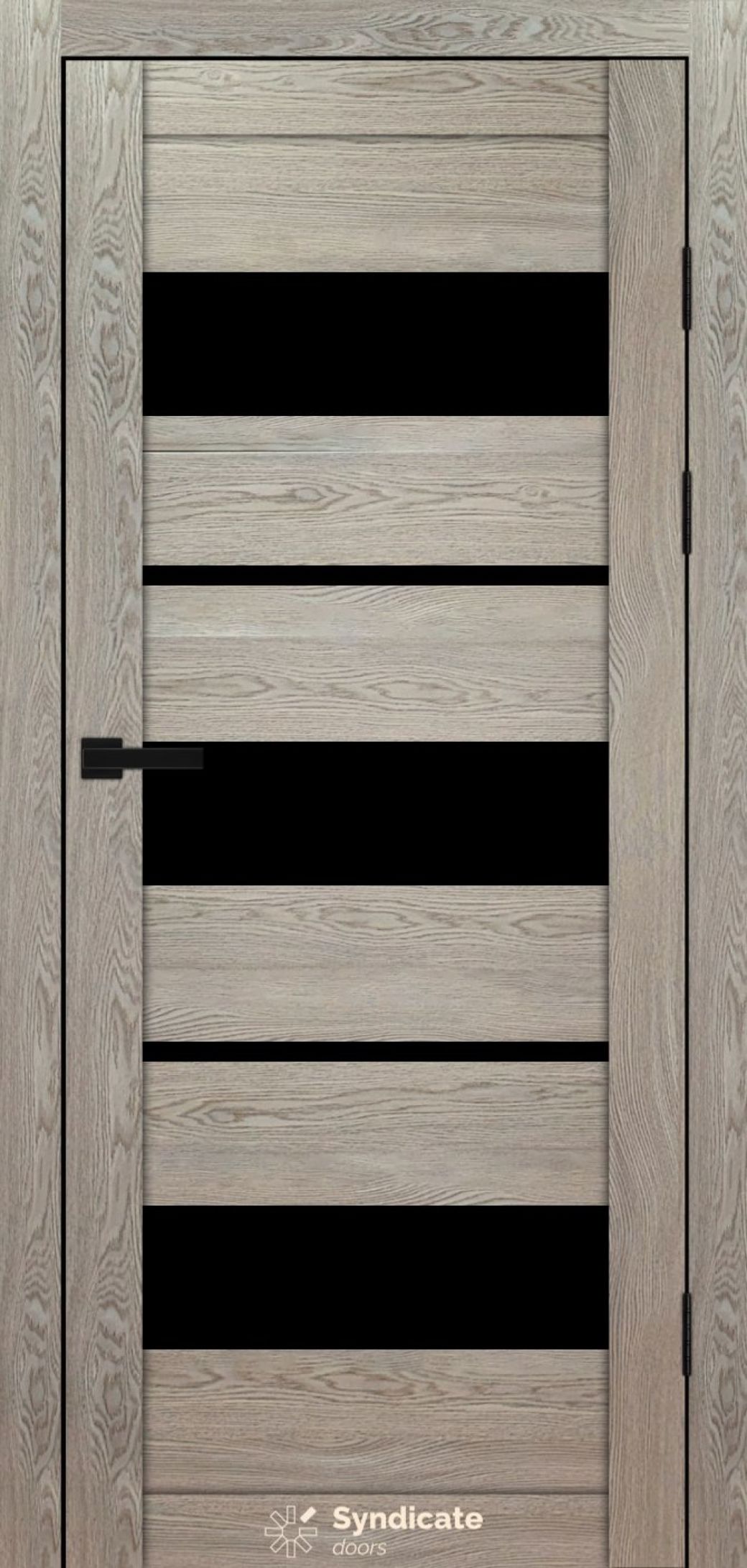 Міжкімнатні двері Syndicate Doors (40 мм)  PVC SD-105 Дуб натуральний Чорне